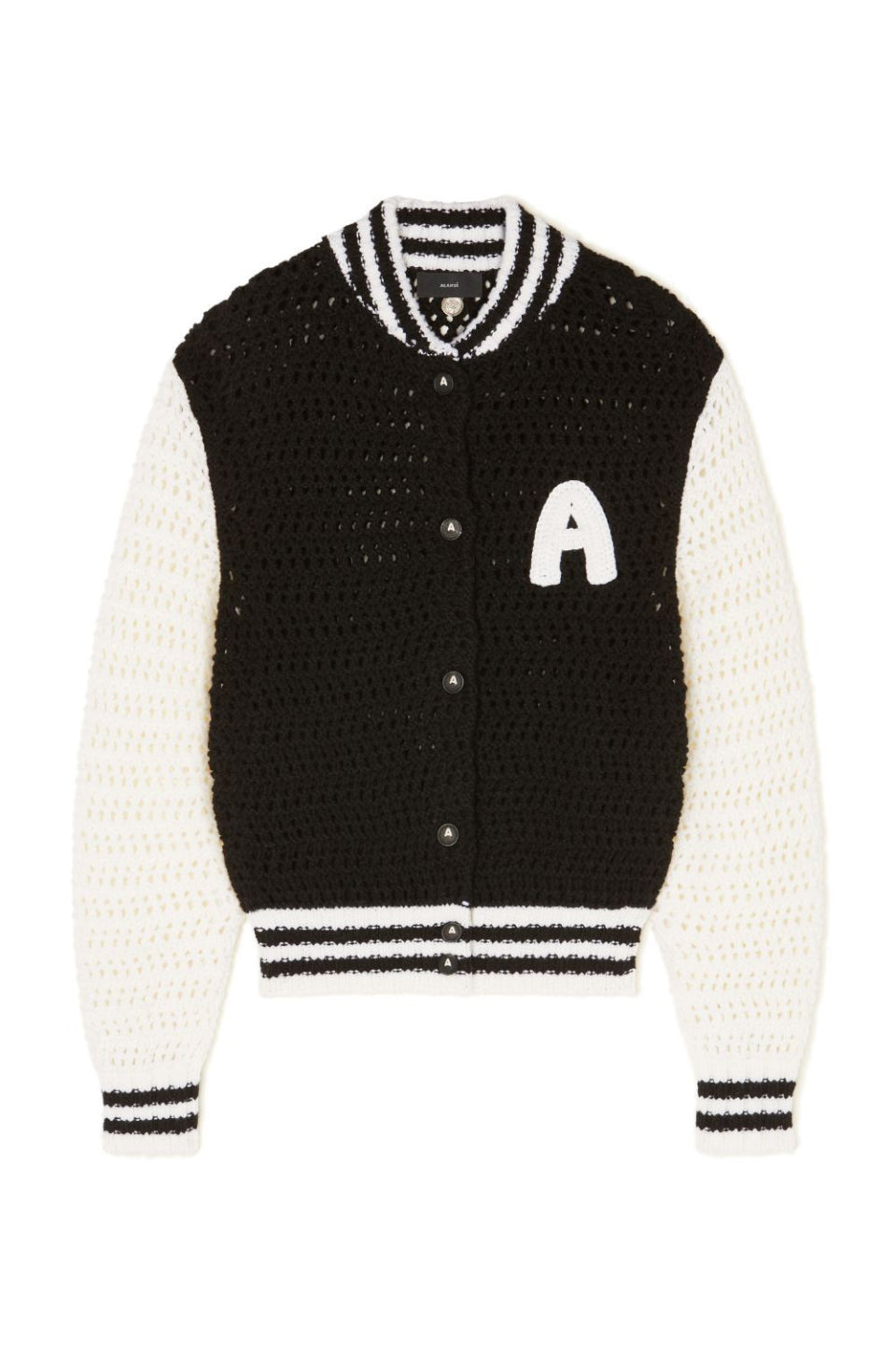 ALANUI-B & W Crochet Bomber Jacket-NOWALL