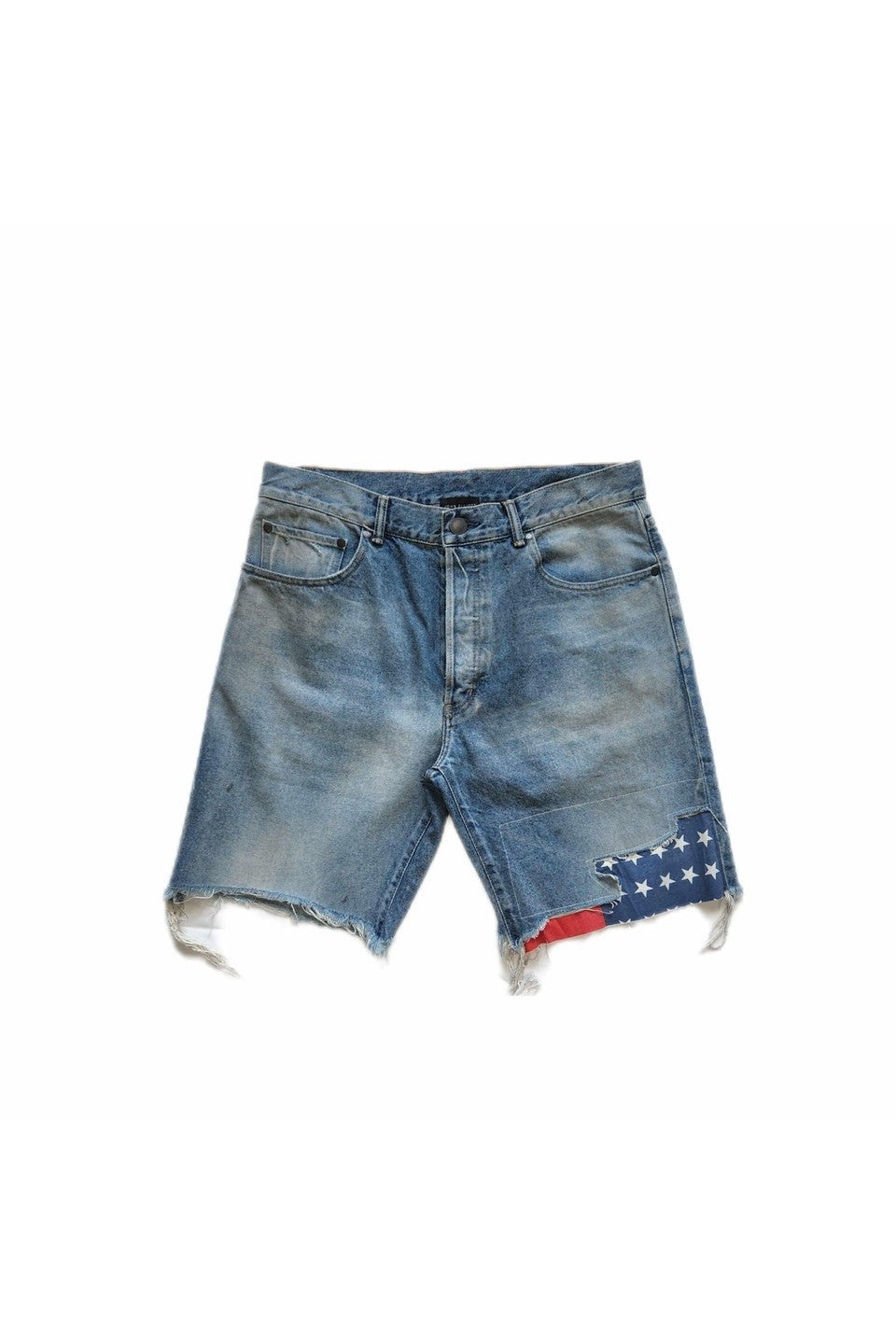 JOHN ELLIOTT-BOZEMAN DENIM SHORT INDIGO FLAG-NOWALL