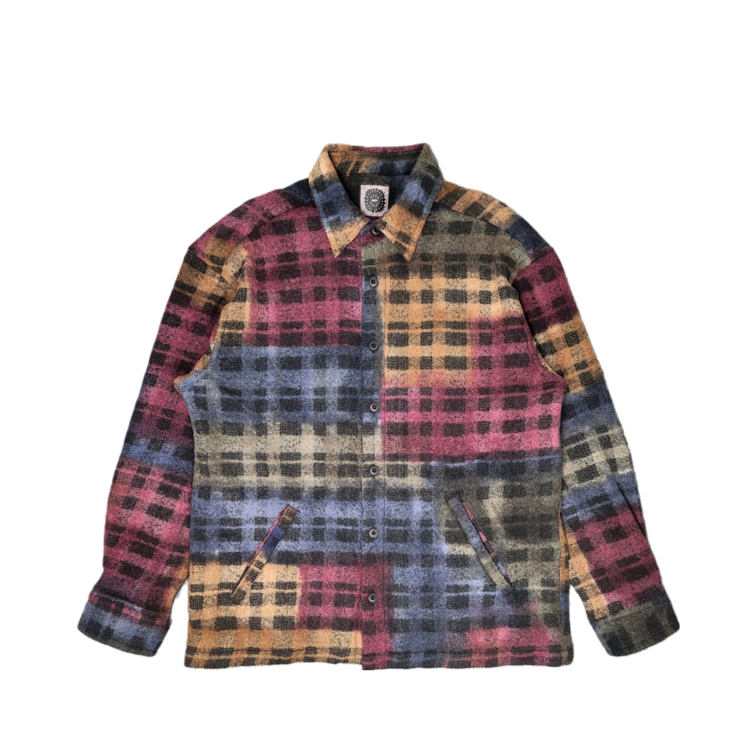 destin-＜GENDERLESS＞WOOL CASHMERE CRAZY PATTERN CHECK SHIRT-NOWALL