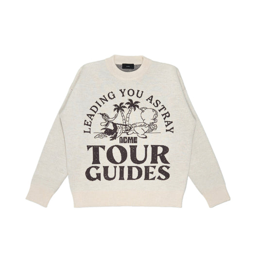 BEIGE BROWN TOUR GUIDES SWEATER