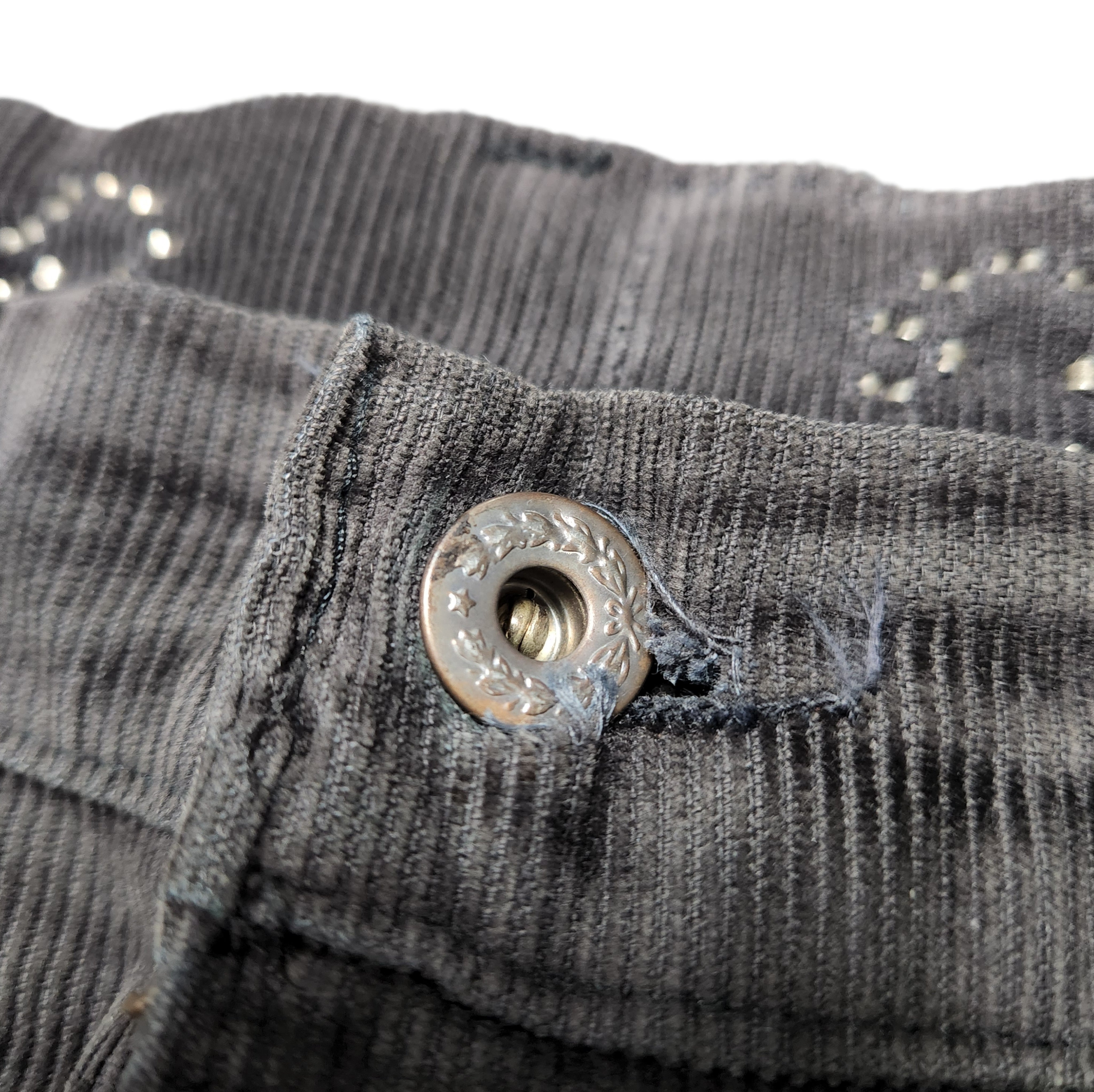 DENIM DOCTORS-STUDDED CORDUROY PANTS-NOWALL