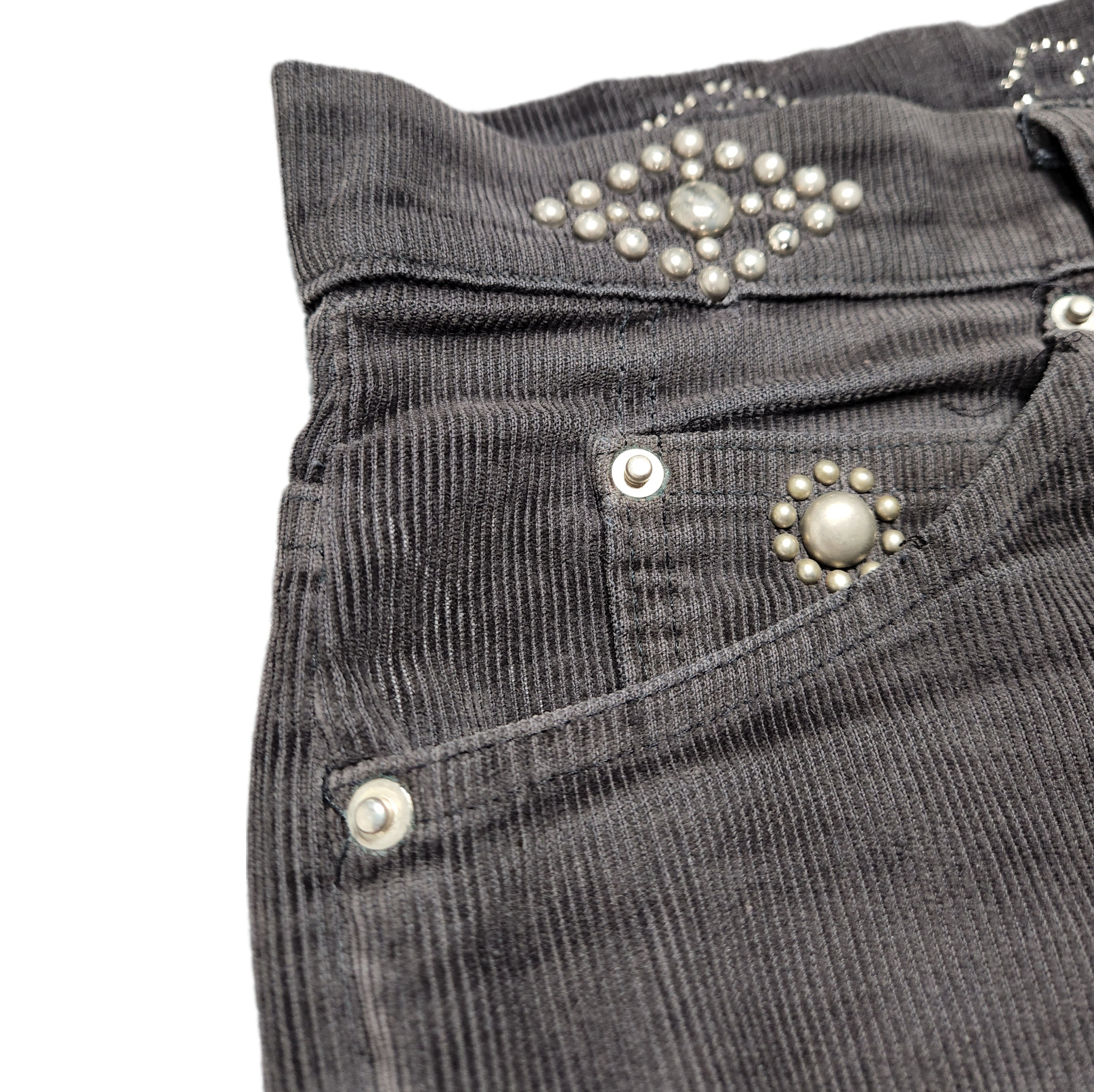 DENIM DOCTORS-STUDDED CORDUROY PANTS-NOWALL