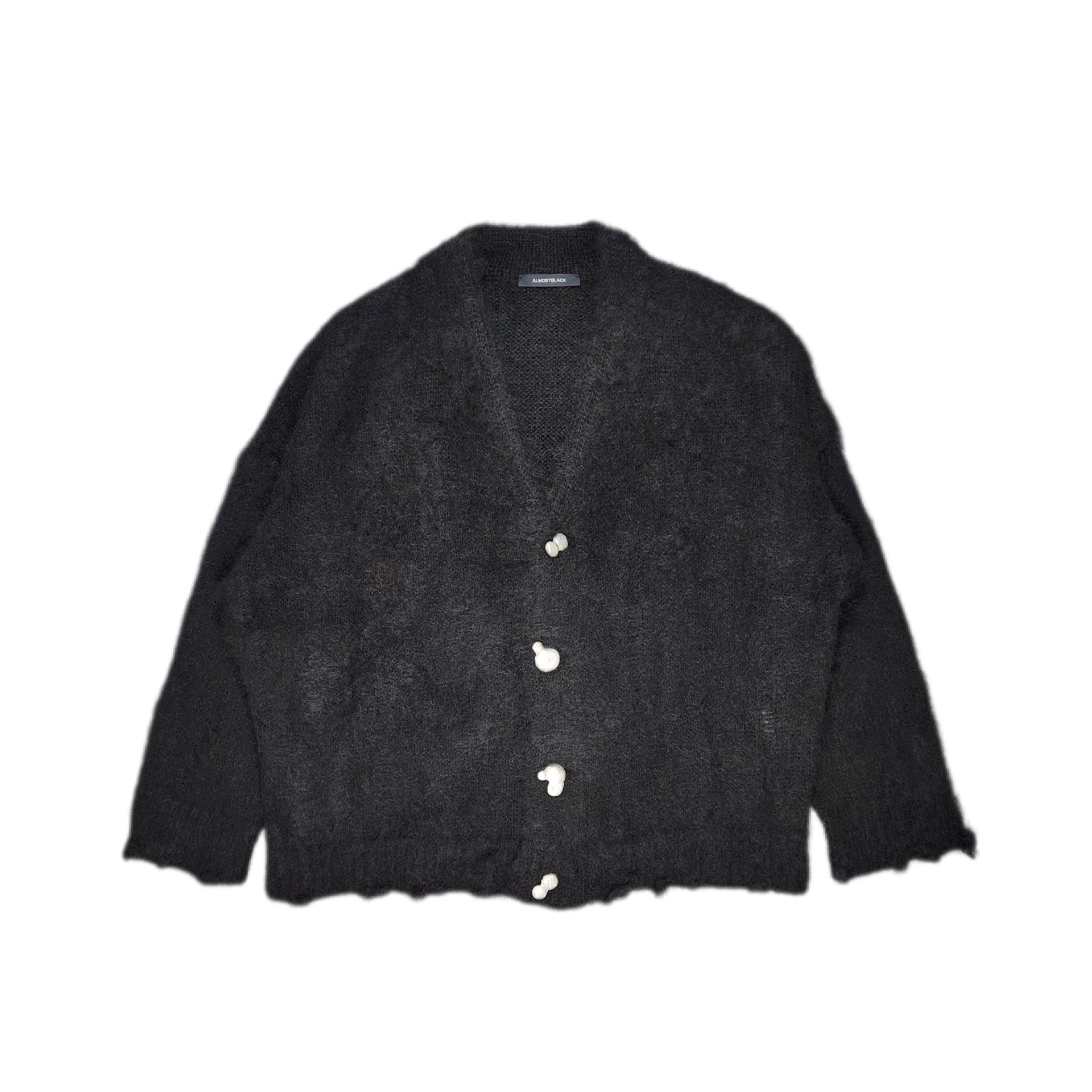 ALMOSTBLACK-MOHAIR MTL BTN KNIT-NOWALL