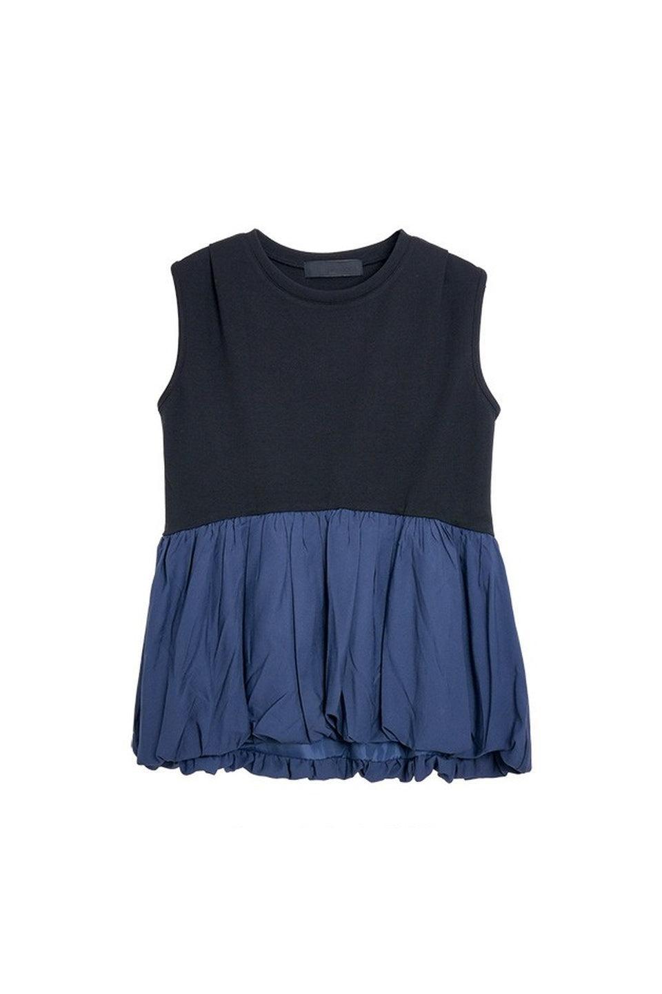 MICALLE MICALLE-Balloon Hem Peplum Tank-NOWALL