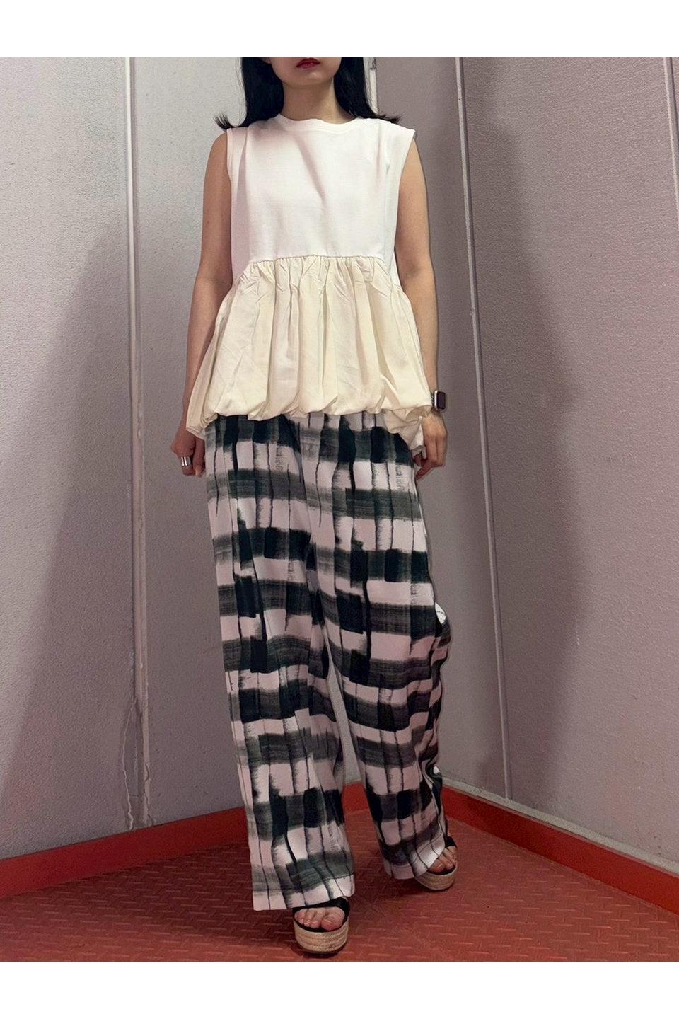 MICALLE MICALLE-Balloon Hem Peplum Tank-NOWALL