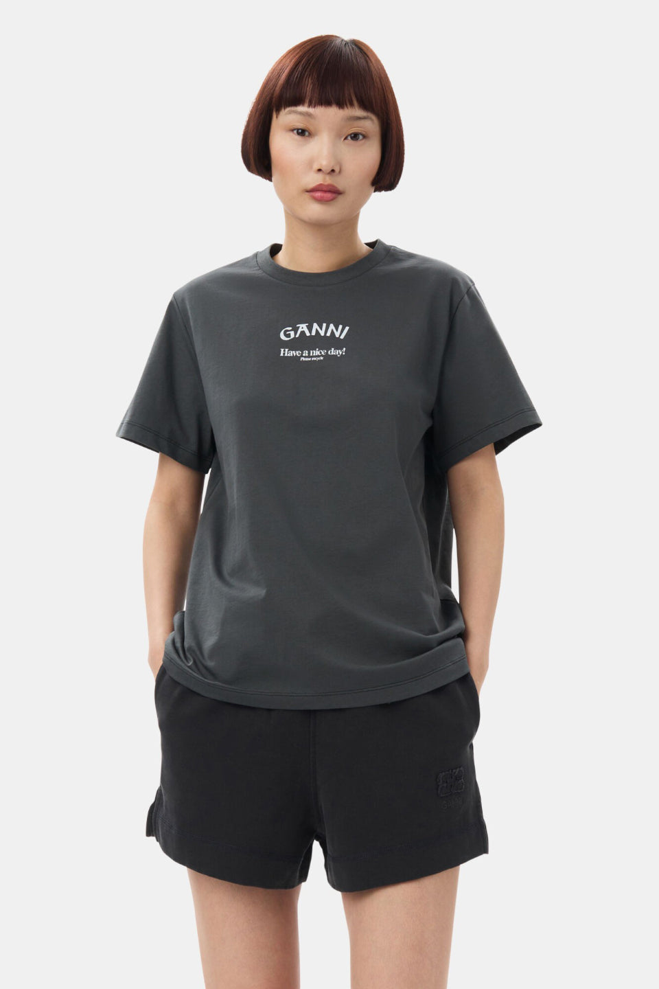 GANNI-Basic Jersey Ganni Relaxed T-shirt-NOWALL