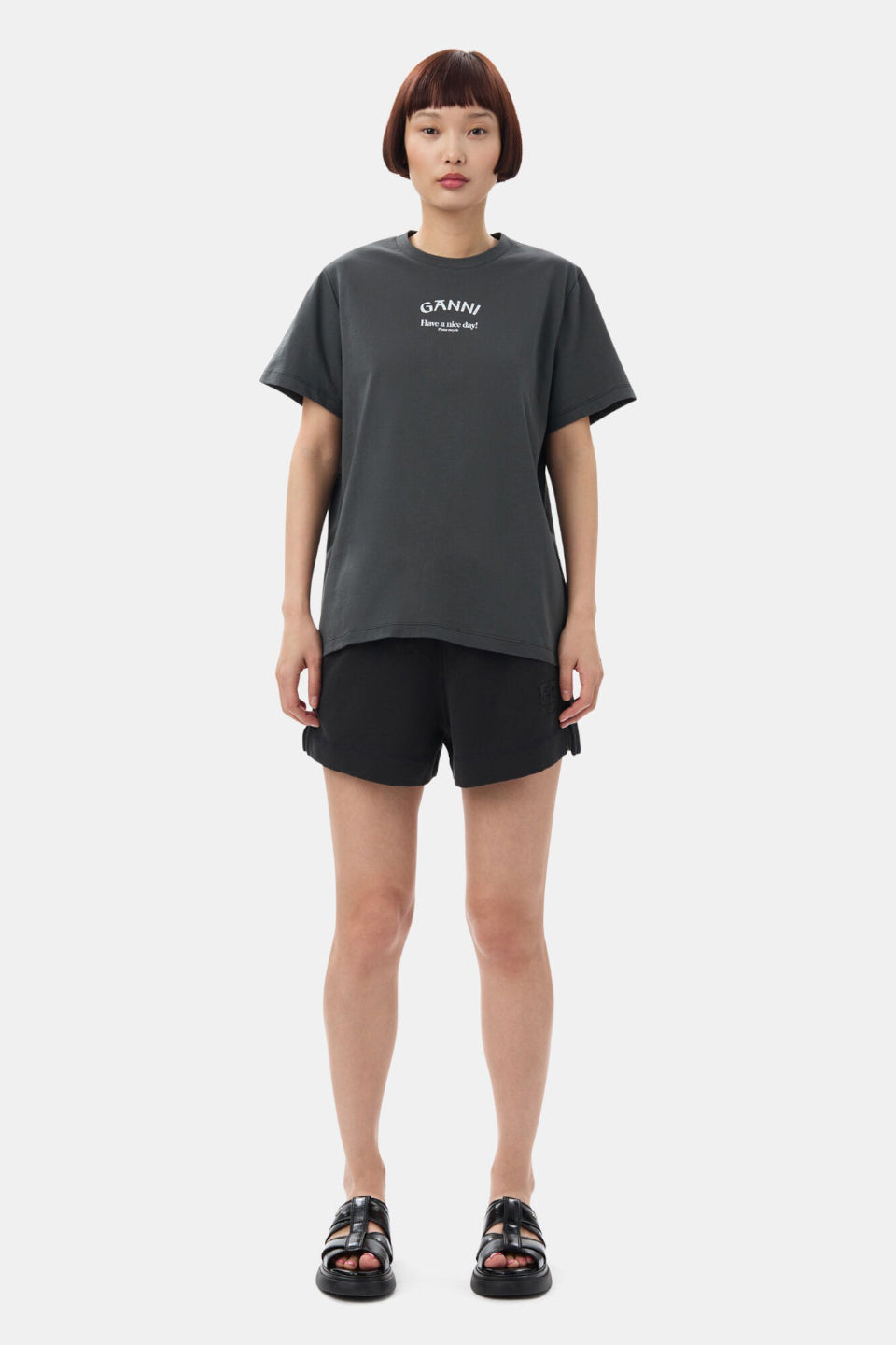 GANNI-Basic Jersey Ganni Relaxed T-shirt-NOWALL