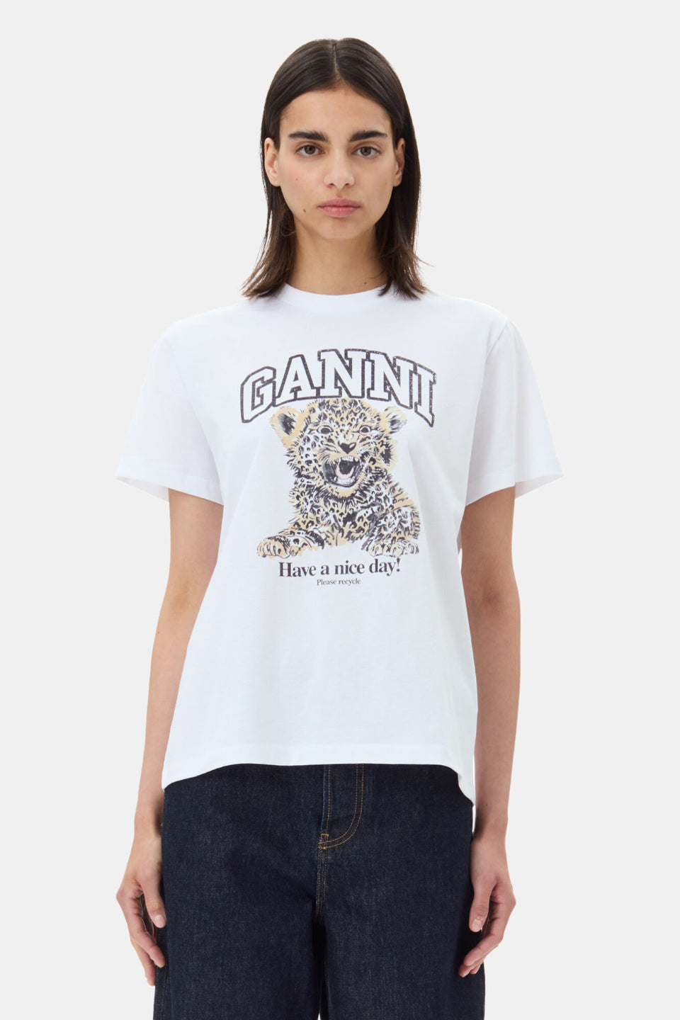 GANNI-Basic Jersey Leopard Relaxed T-shirt-NOWALL