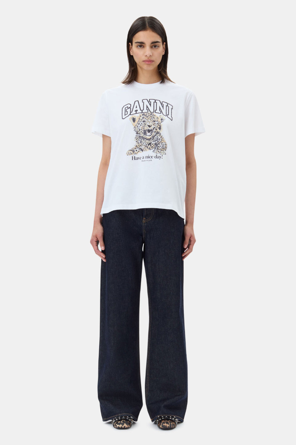 GANNI-Basic Jersey Leopard Relaxed T-shirt-NOWALL