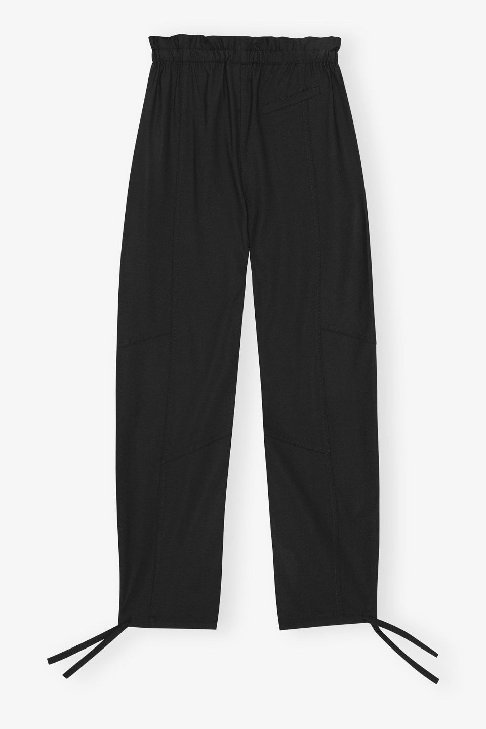 GANNI-Black Drapey Melange Elasticated Waist Trousers-NOWALL