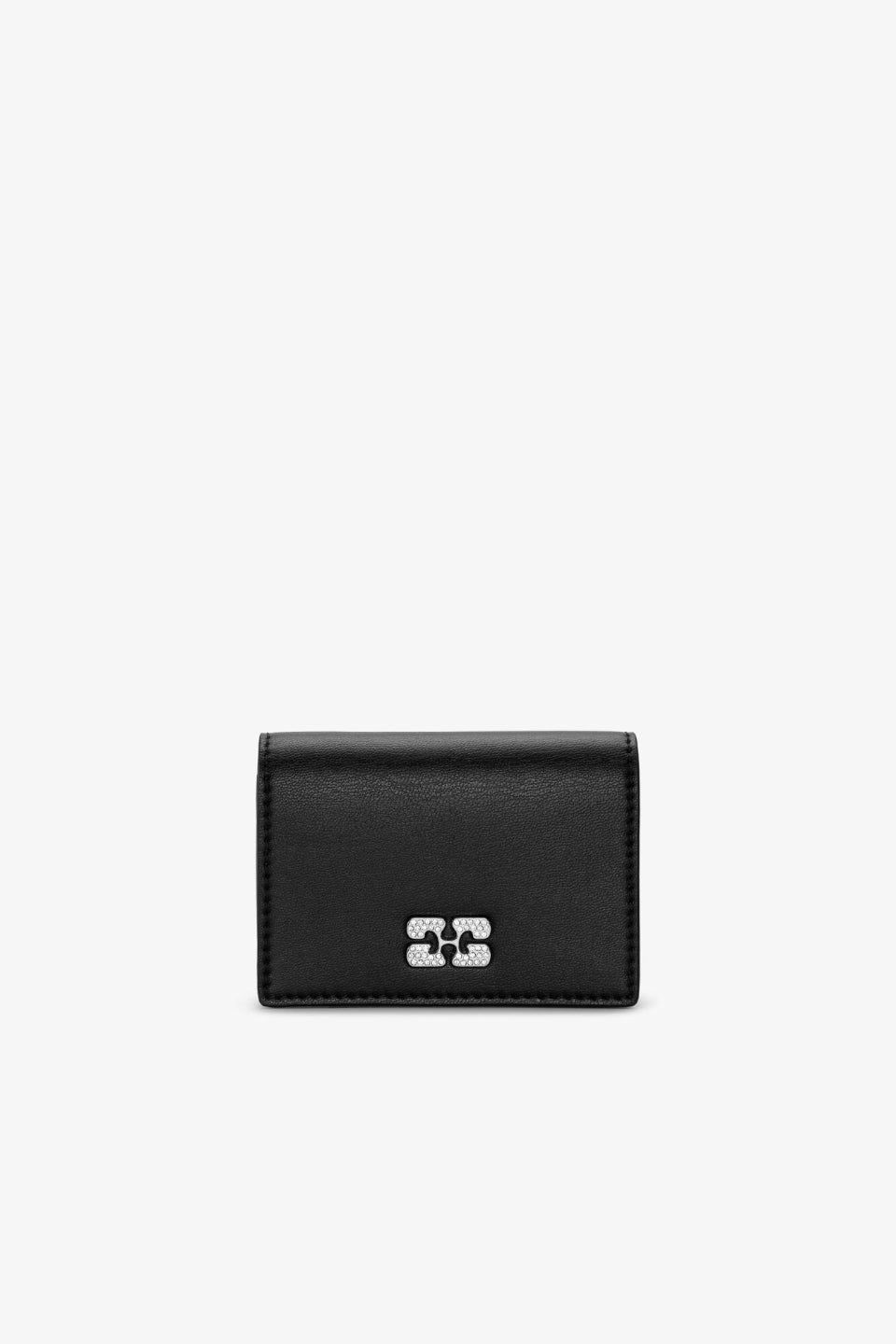 GANNI-Black GANNI Bou Flap Card Holder-NOWALL