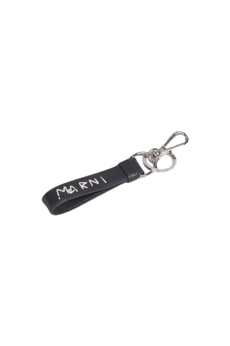 MARNI-Black Leather Key Ring-NOWALL