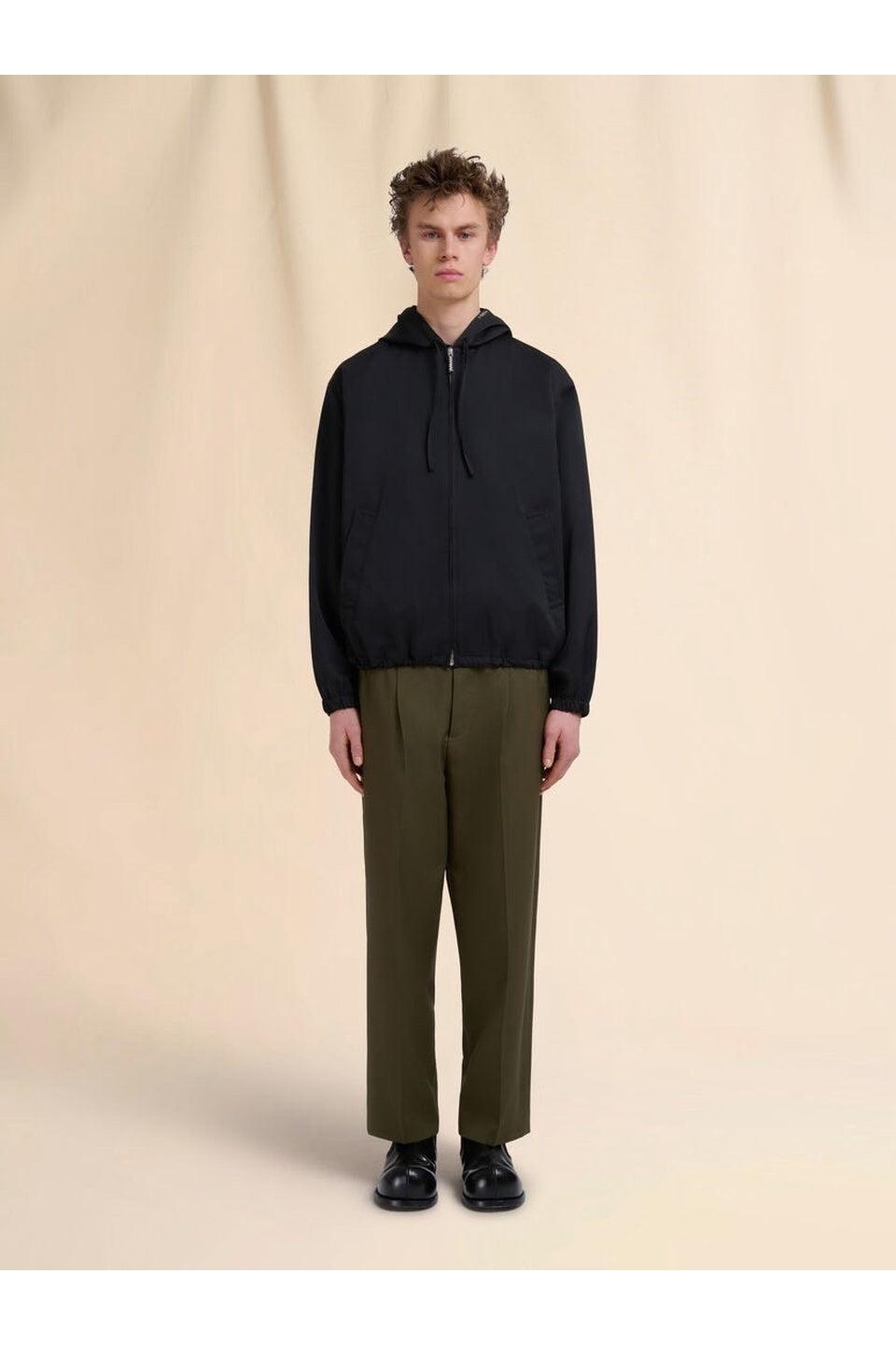 MARNI-Black Taffeta Jacket with Marni Mending-NOWALL