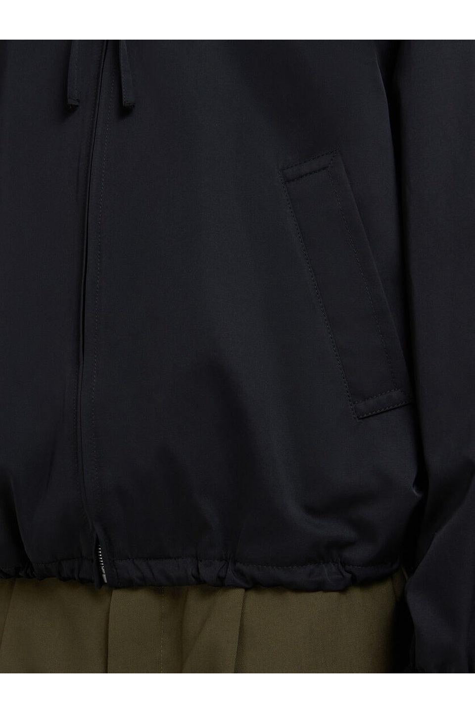 MARNI-Black Taffeta Jacket with Marni Mending-NOWALL