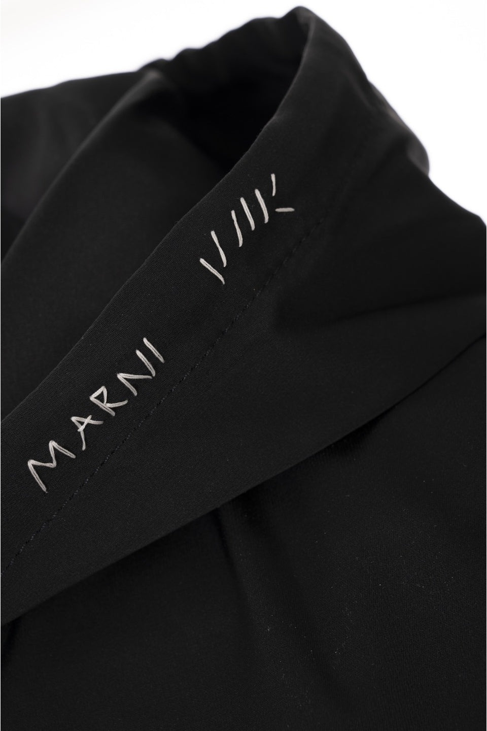 MARNI-Black Taffeta Jacket with Marni Mending-NOWALL