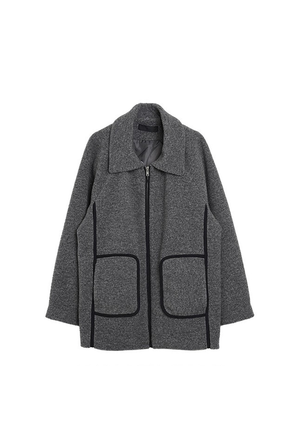 MICALLE MICALLE-Boa Collar Wool Half Coat-NOWALL