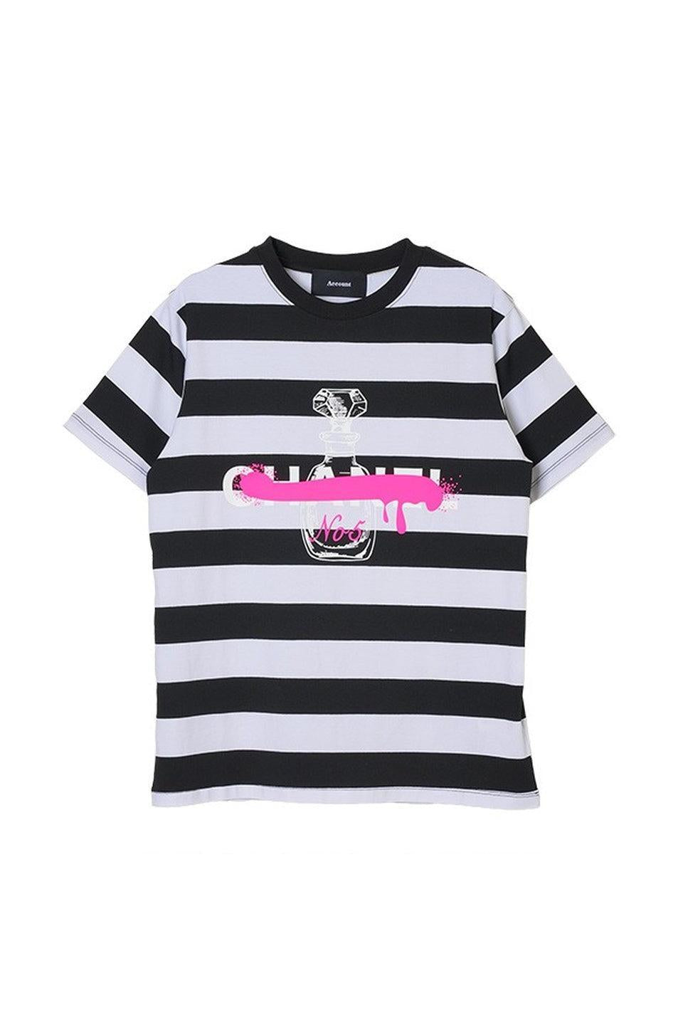 MICALLE MICALLE-Border Graphic Short Sleeve Tee-NOWALL