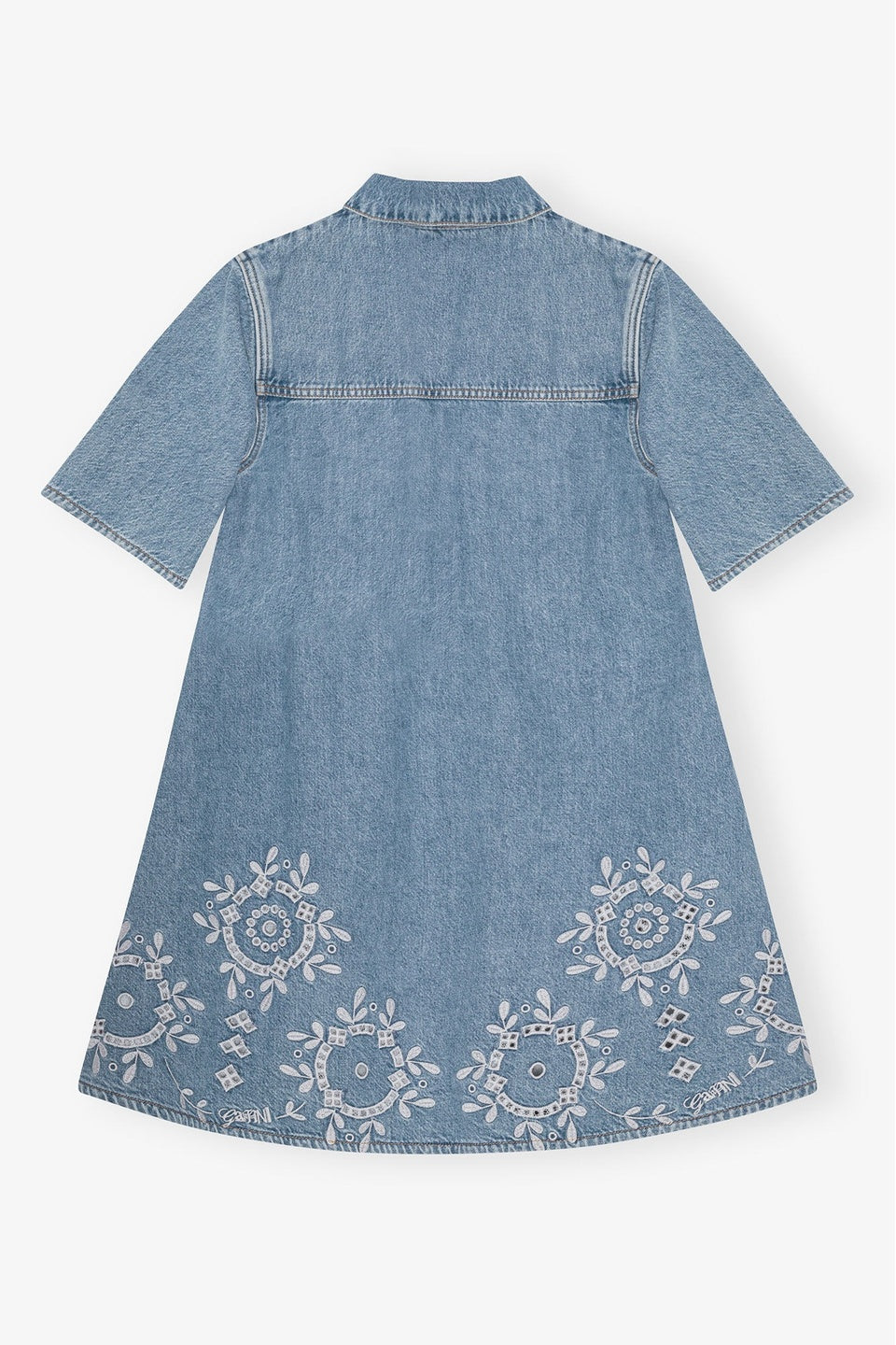 GANNI-Broderie Anglaise Mini Dress-NOWALL