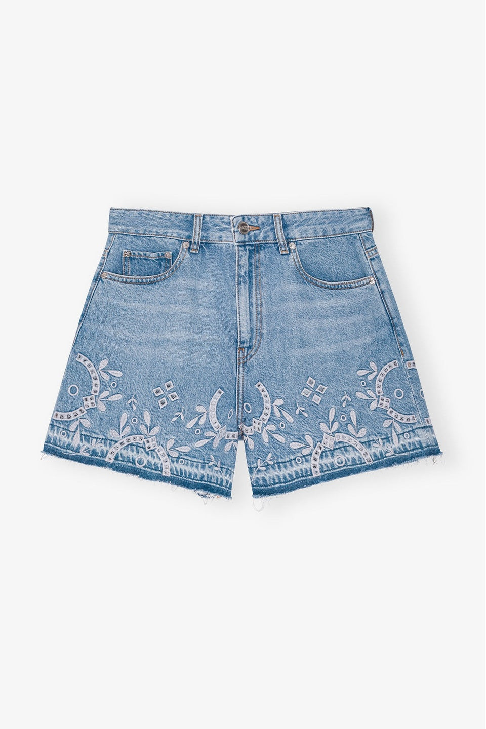 GANNI-Broderie Anglaise Shorts-NOWALL