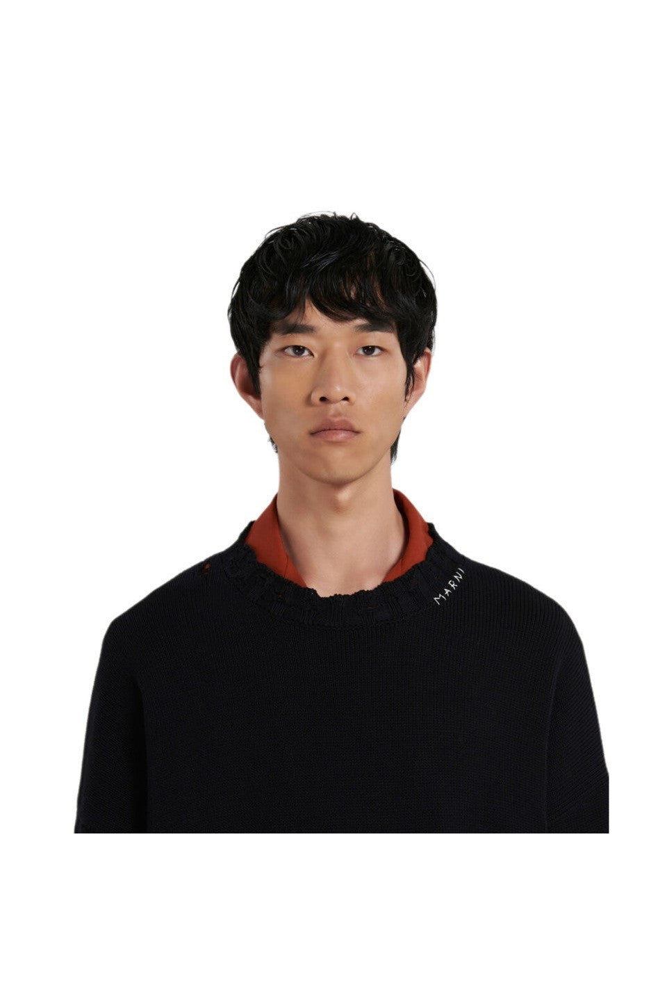 MARNI-COTTON CREW NECK KNIT SWEATER-NOWALL