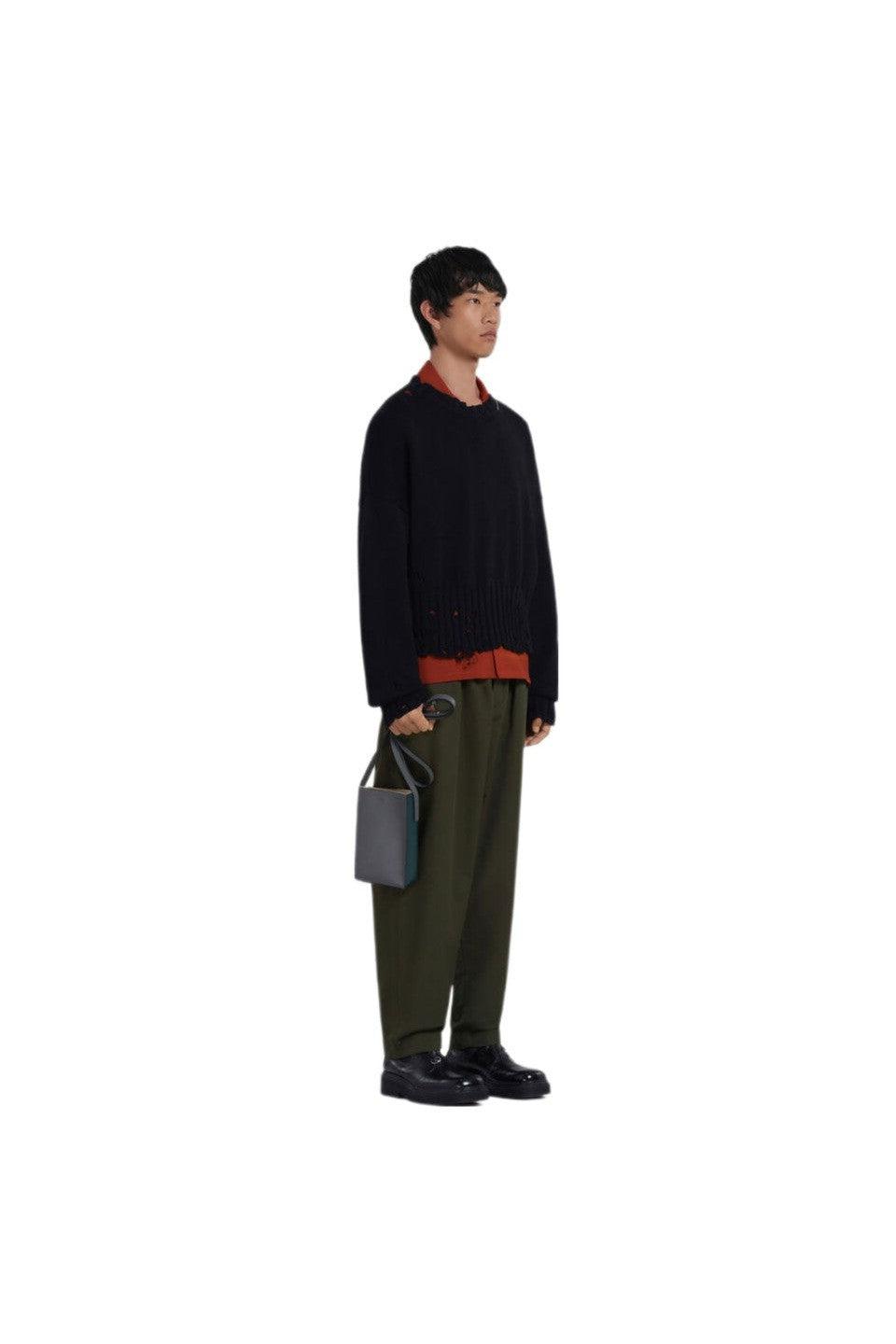 MARNI-COTTON CREW NECK KNIT SWEATER-NOWALL