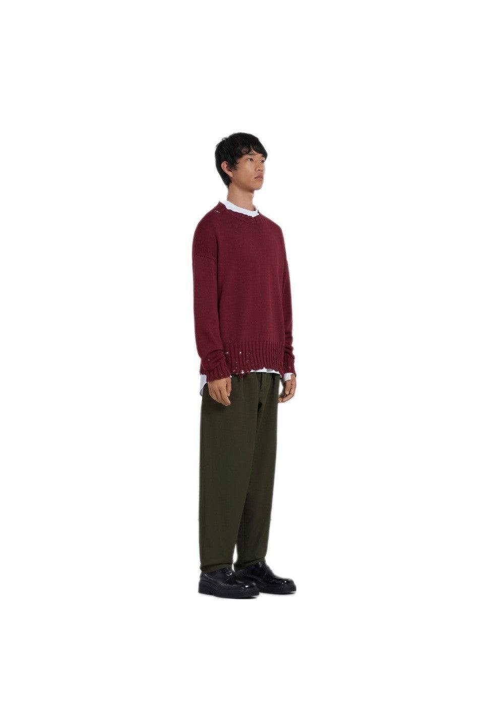 MARNI-COTTON CREW NECK KNIT SWEATER-NOWALL