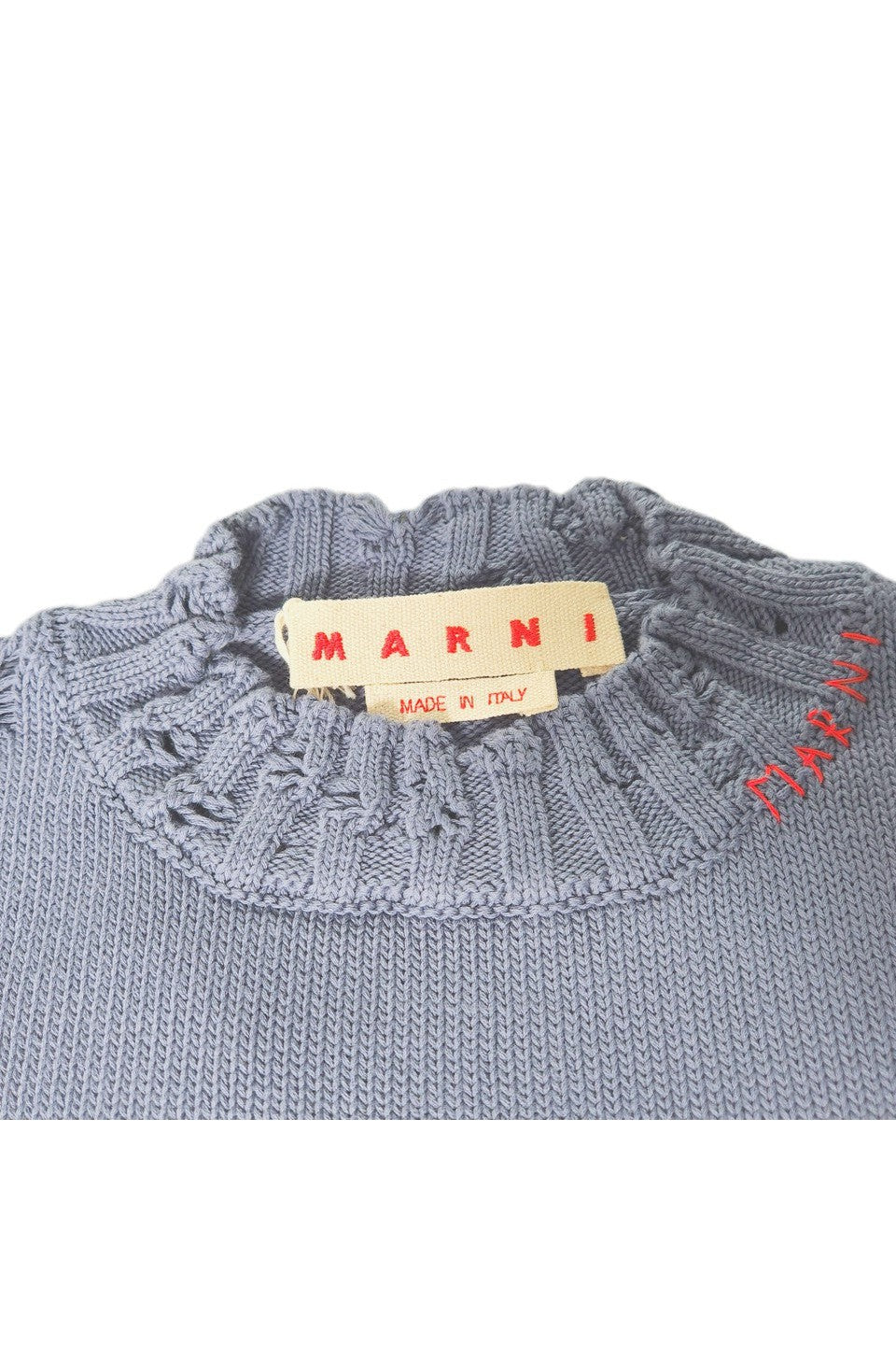 MARNI-COTTON CREW NECK KNIT SWEATER-NOWALL