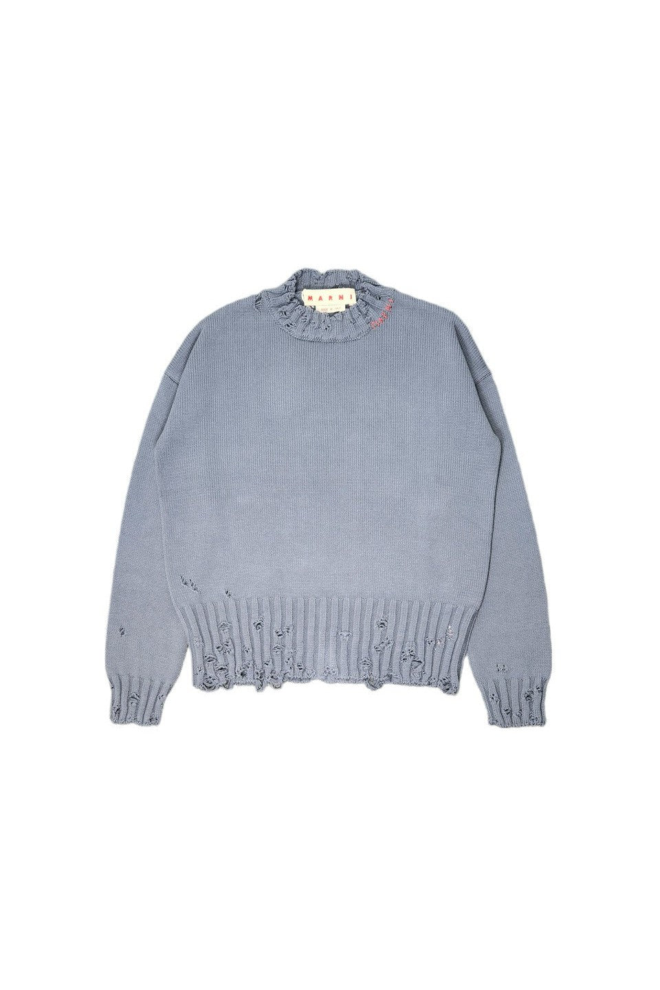 MARNI-COTTON CREW NECK KNIT SWEATER-NOWALL