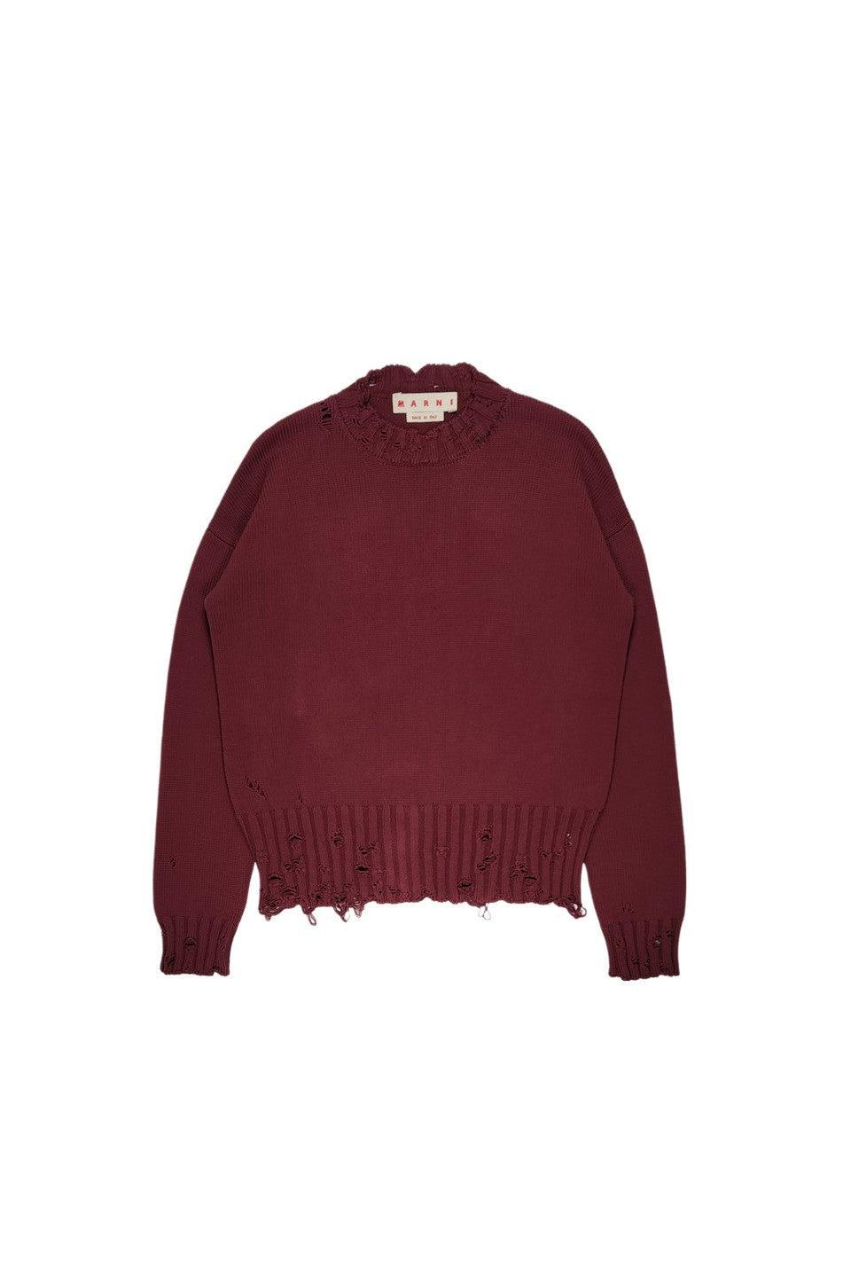 MARNI-COTTON CREW NECK KNIT SWEATER-NOWALL