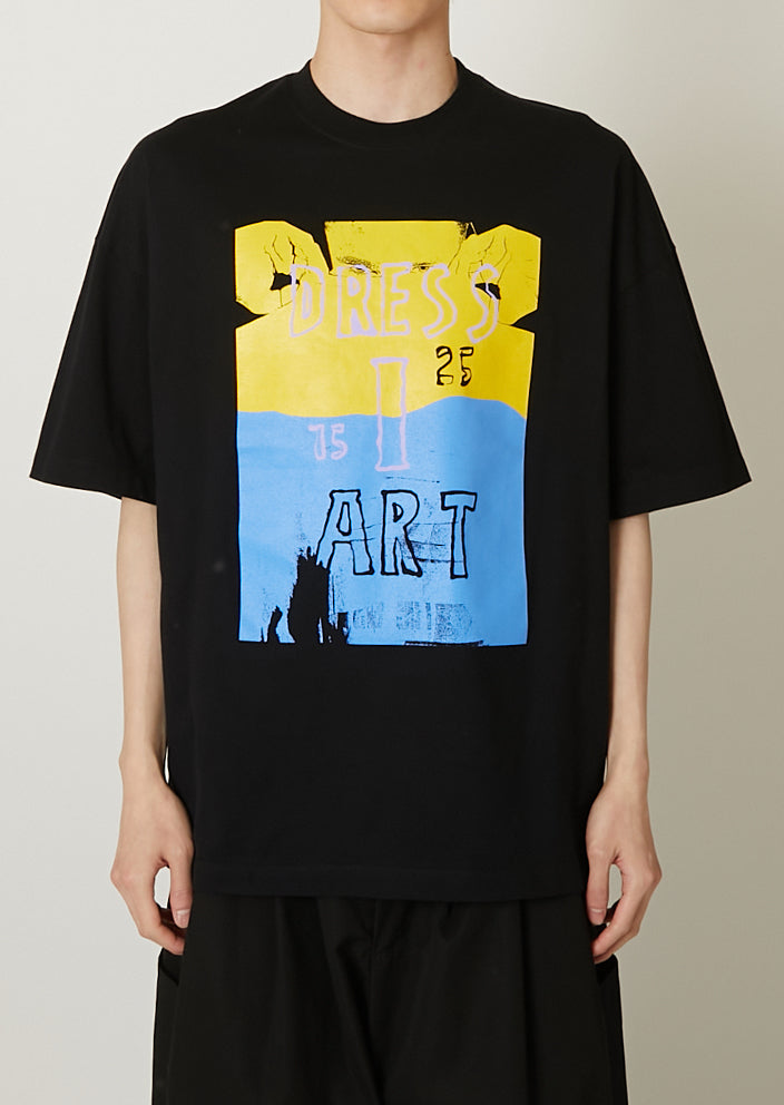 ALMOSTBLACK-CREW NECK PRINT T-NOWALL