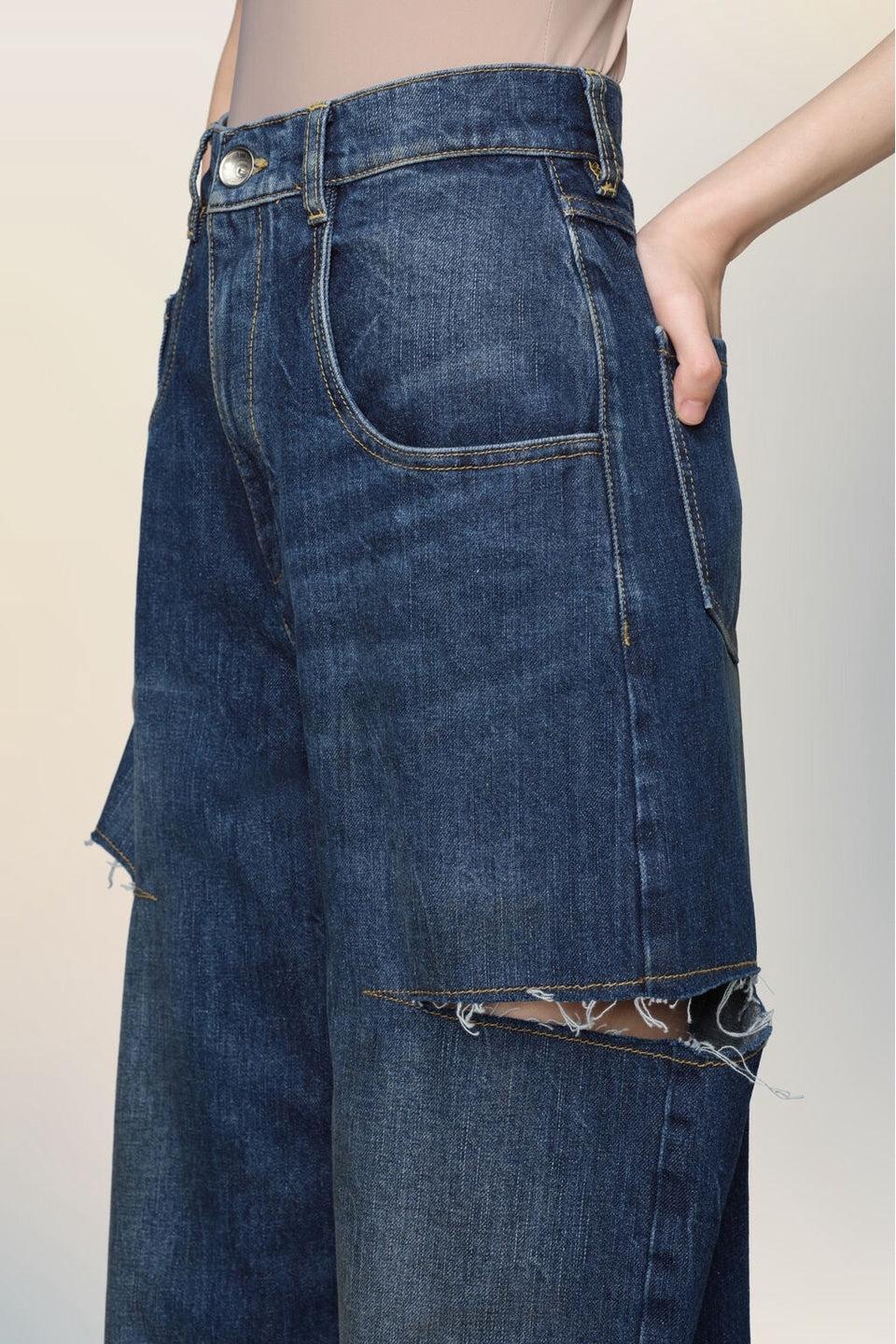 Maison Margiela-CUT OUT JEANS-NOWALL