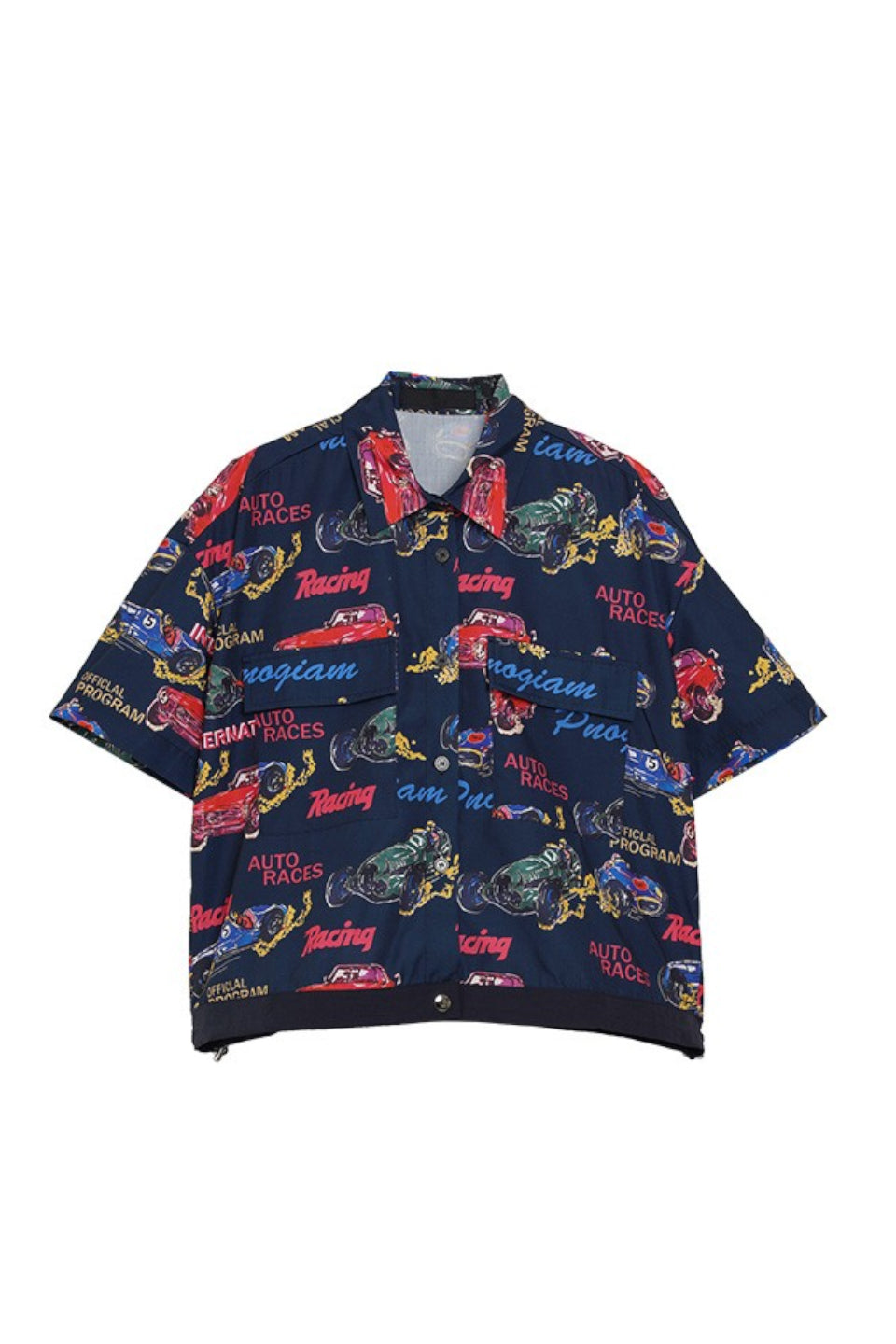 MICALLE MICALLE-Car Race Printed Shirt-NOWALL