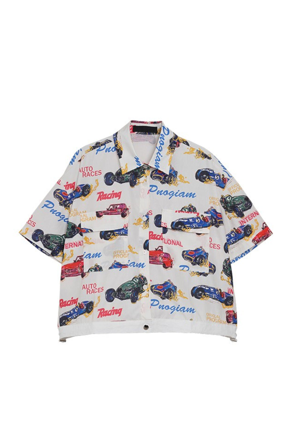 MICALLE MICALLE-Car Race Printed Shirt-NOWALL