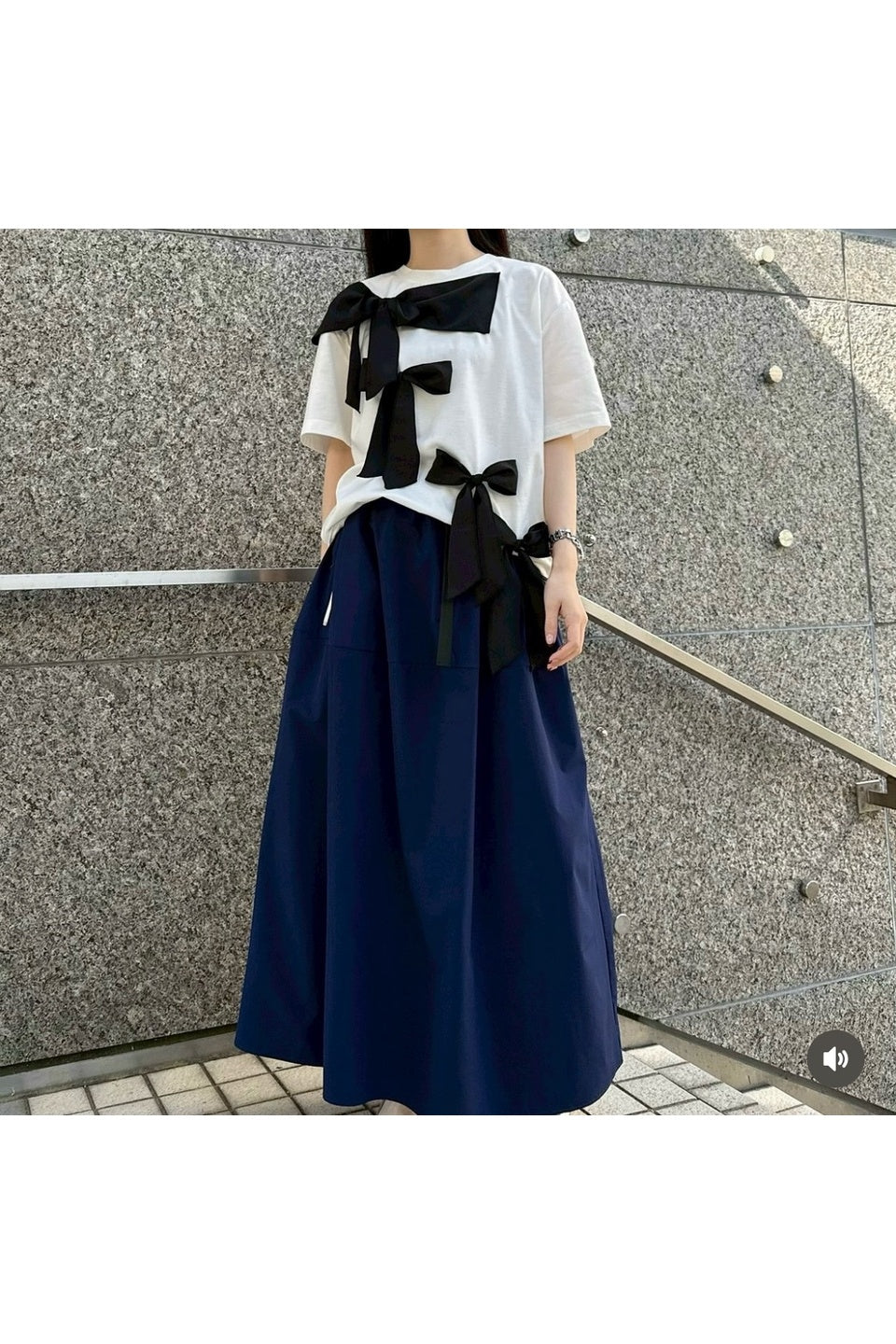 MICALLE MICALLE-Cascade Ribbon Tee-NOWALL