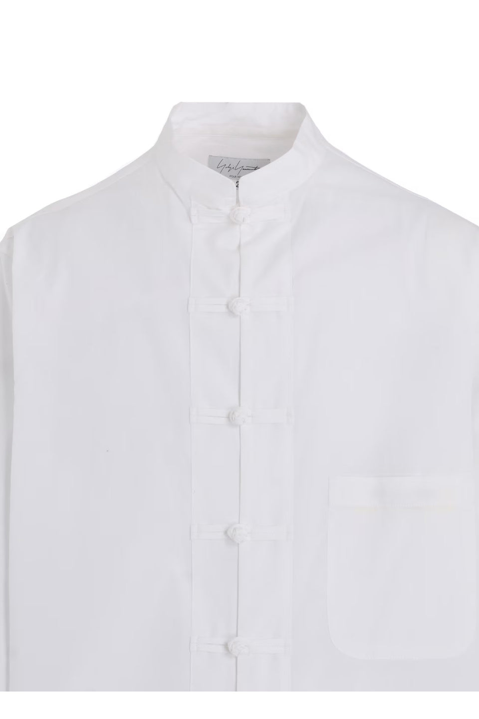 Yohji Yamamoto POUR HOMME-Chain Stitch Broad Mandarin Collar Blouse-NOWALL