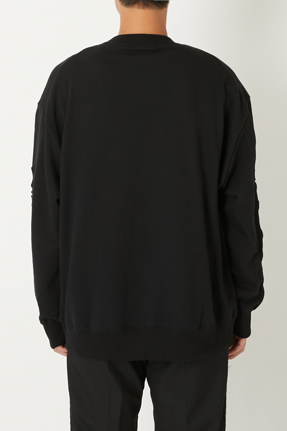 ALMOSTBLACK-Code Embroidery Crewneck Sweat-NOWALL