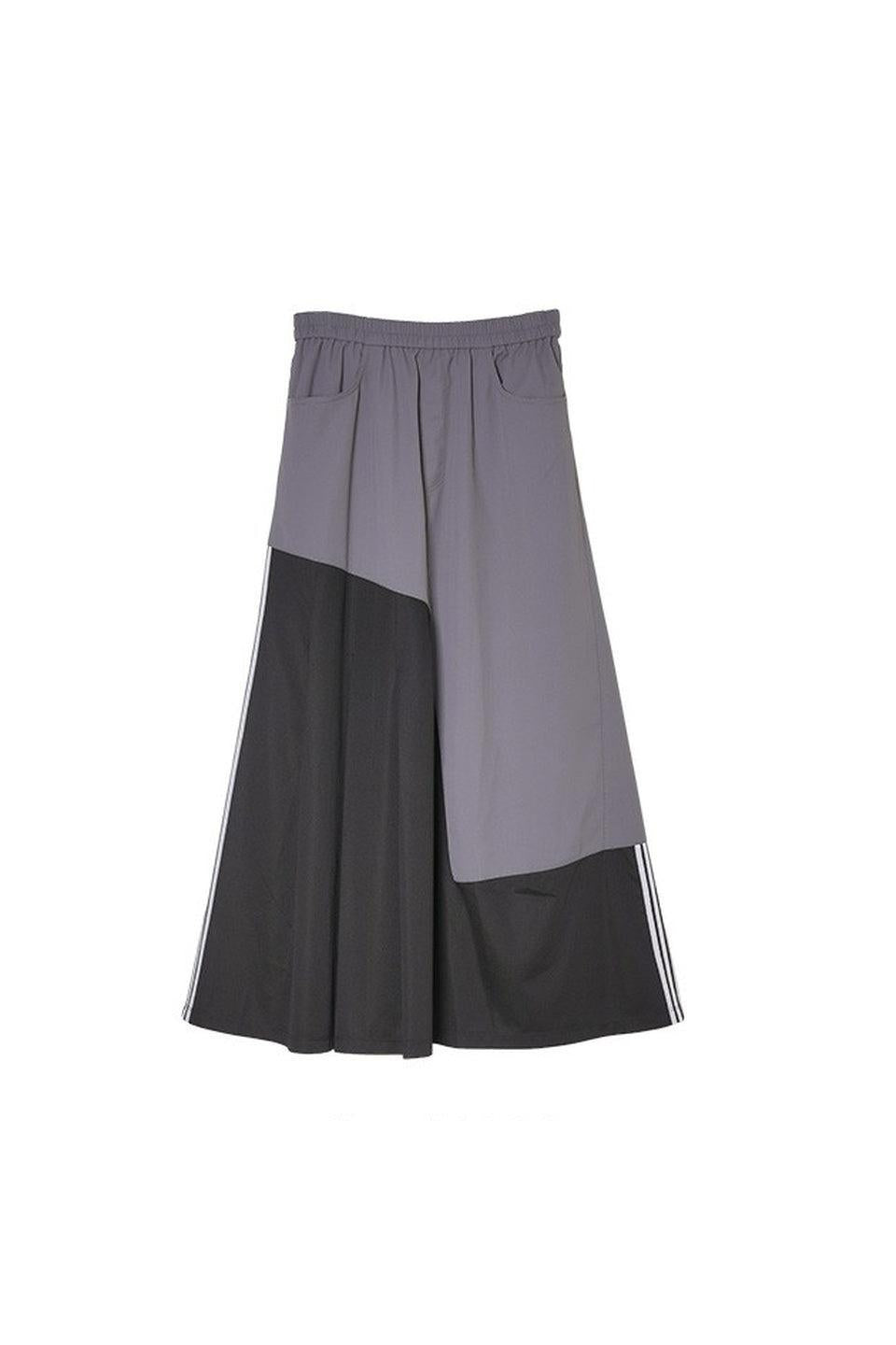 MICALLE MICALLE-Color Block Long Skirt-NOWALL
