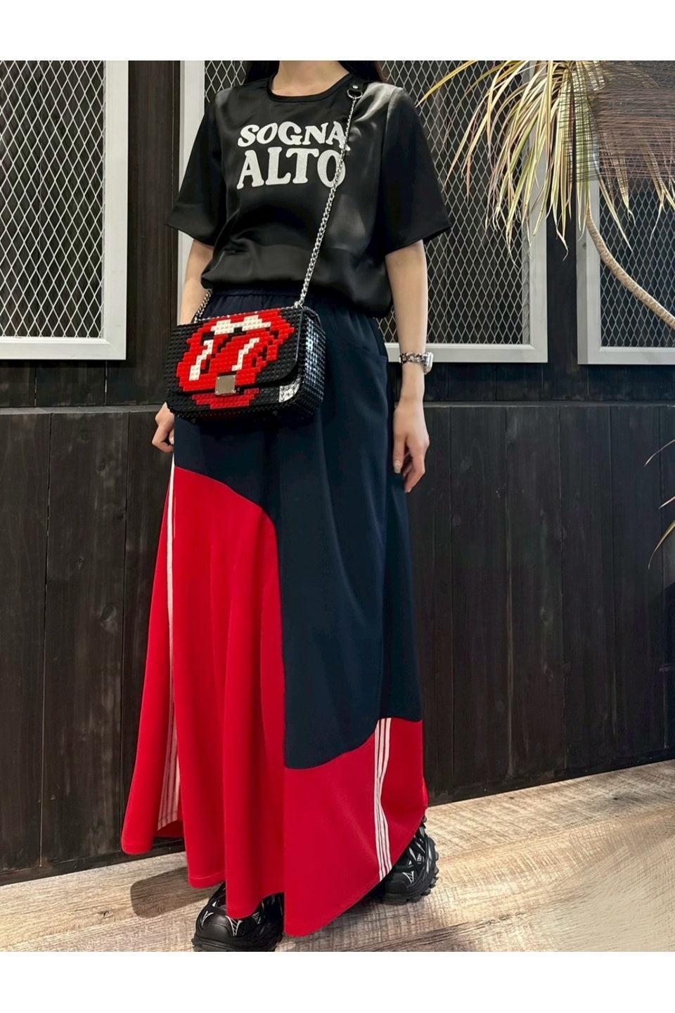 MICALLE MICALLE-Color Block Long Skirt-NOWALL