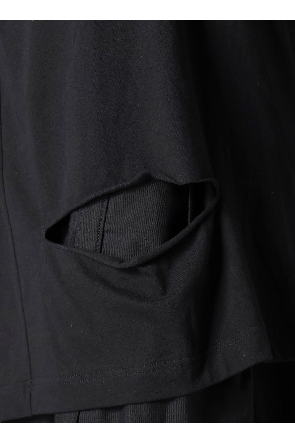 Yohji Yamamoto POUR HOMME-Combed Single Jersey Slit Detail S Sleeve T-NOWALL