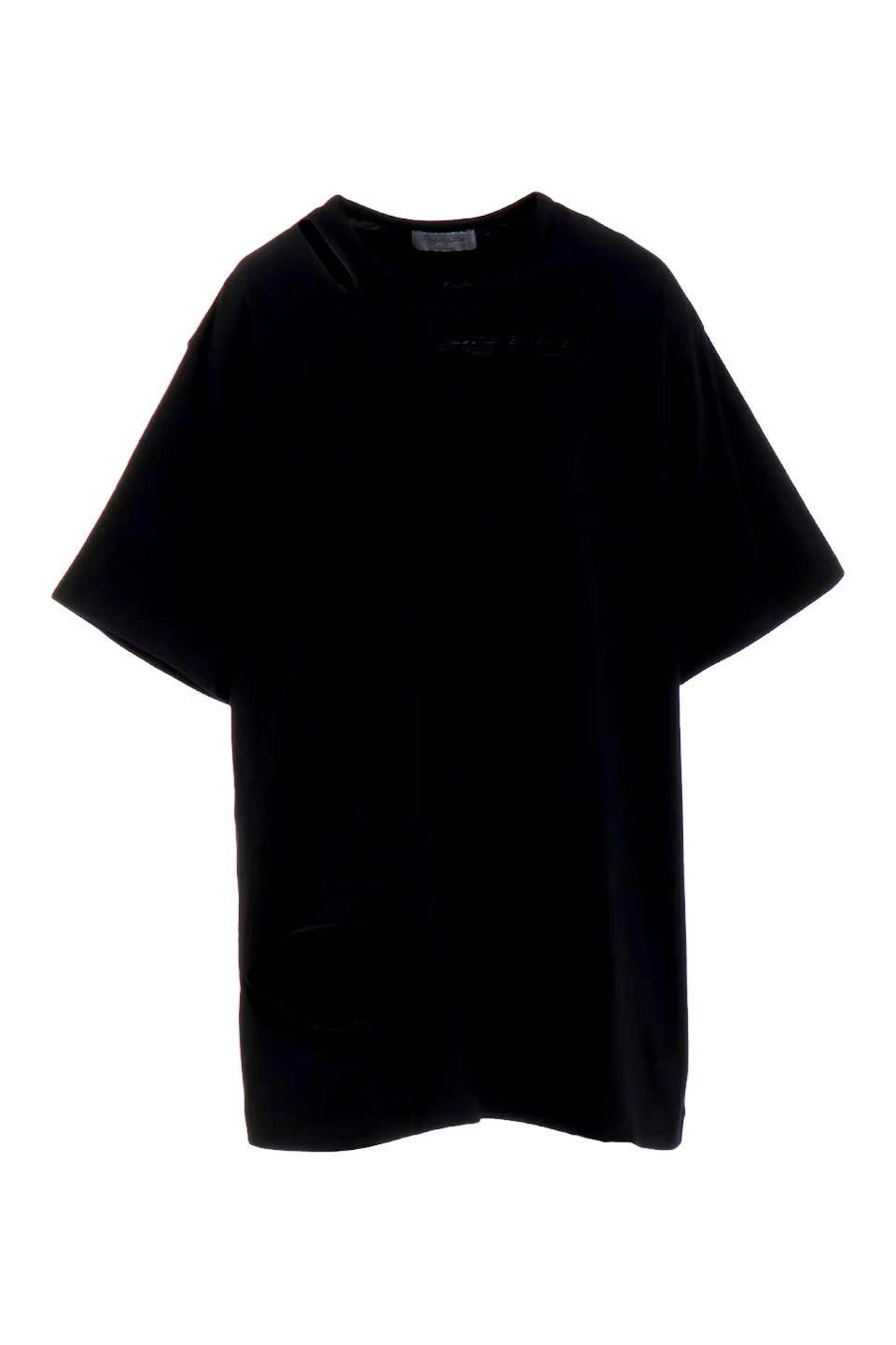 Yohji Yamamoto POUR HOMME-Combed Single Jersey Slit Detail S Sleeve T-NOWALL