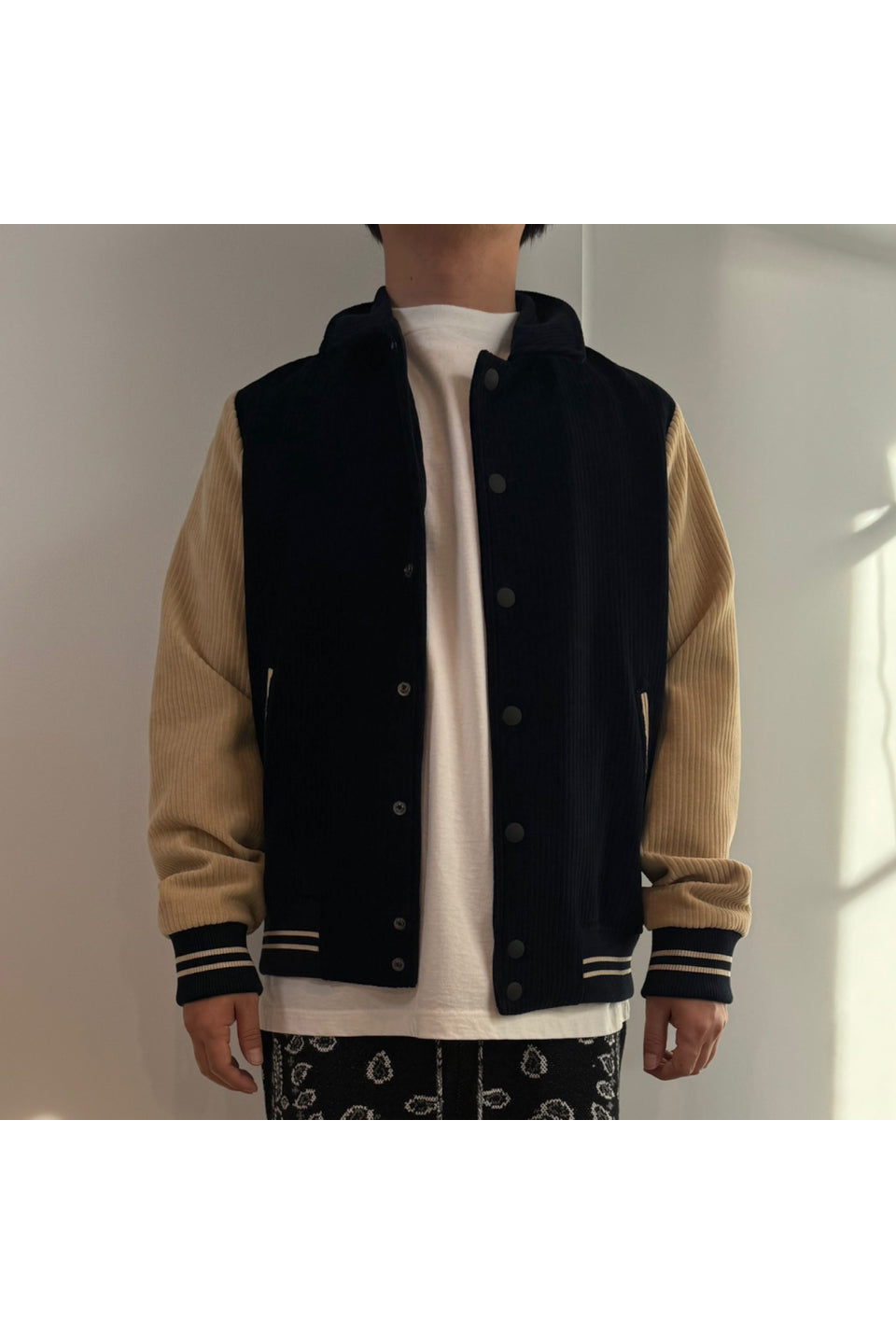 CIRCOLO-Corduroy Blouson Stadium Jumper-NOWALL