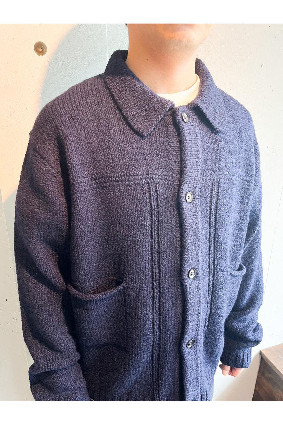 MAYKAM-Corkscrew Yarn Blouson Knit Cardigan-NOWALL