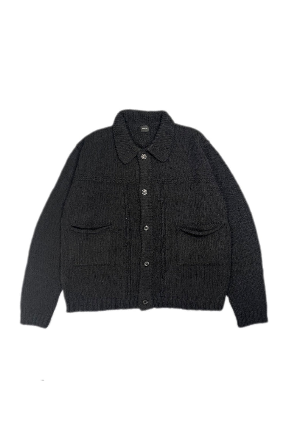 MAYKAM-Corkscrew Yarn Blouson Knit Cardigan-NOWALL