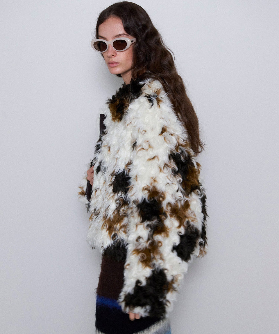 MAISON SPECIAL-Curl Faux Fur Coat-NOWALL