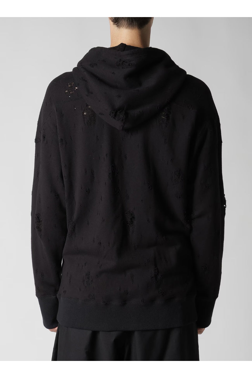 Yohji Yamamoto POUR HOMME-Damaged Linning Yoke hoodie-NOWALL