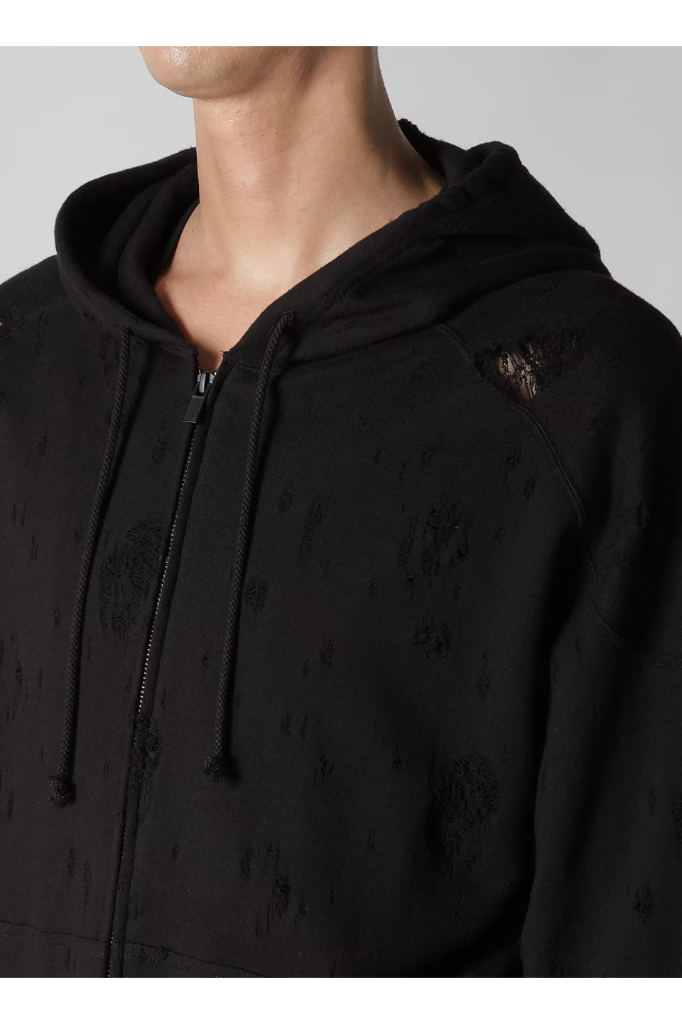 Yohji Yamamoto POUR HOMME-Damaged Linning Yoke hoodie-NOWALL