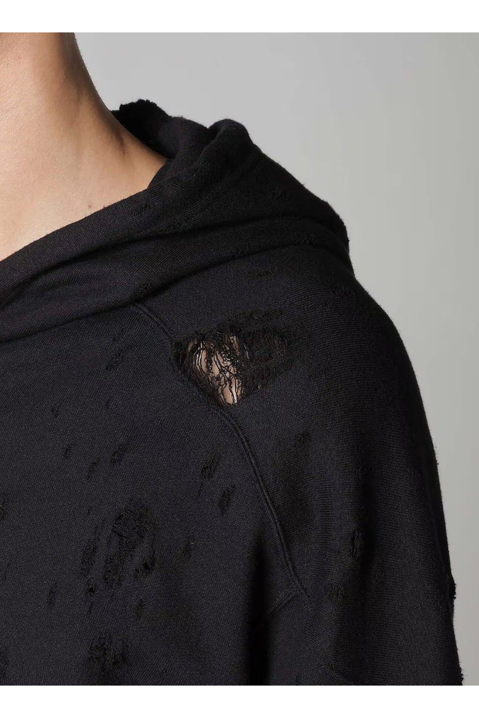 Yohji Yamamoto POUR HOMME-Damaged Linning Yoke hoodie-NOWALL