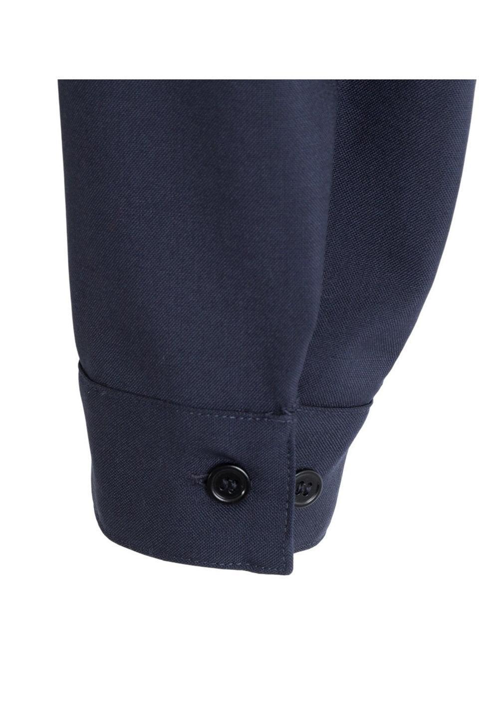MARNI-Deep blue wool hooded shirt with Marni Mending-NOWALL