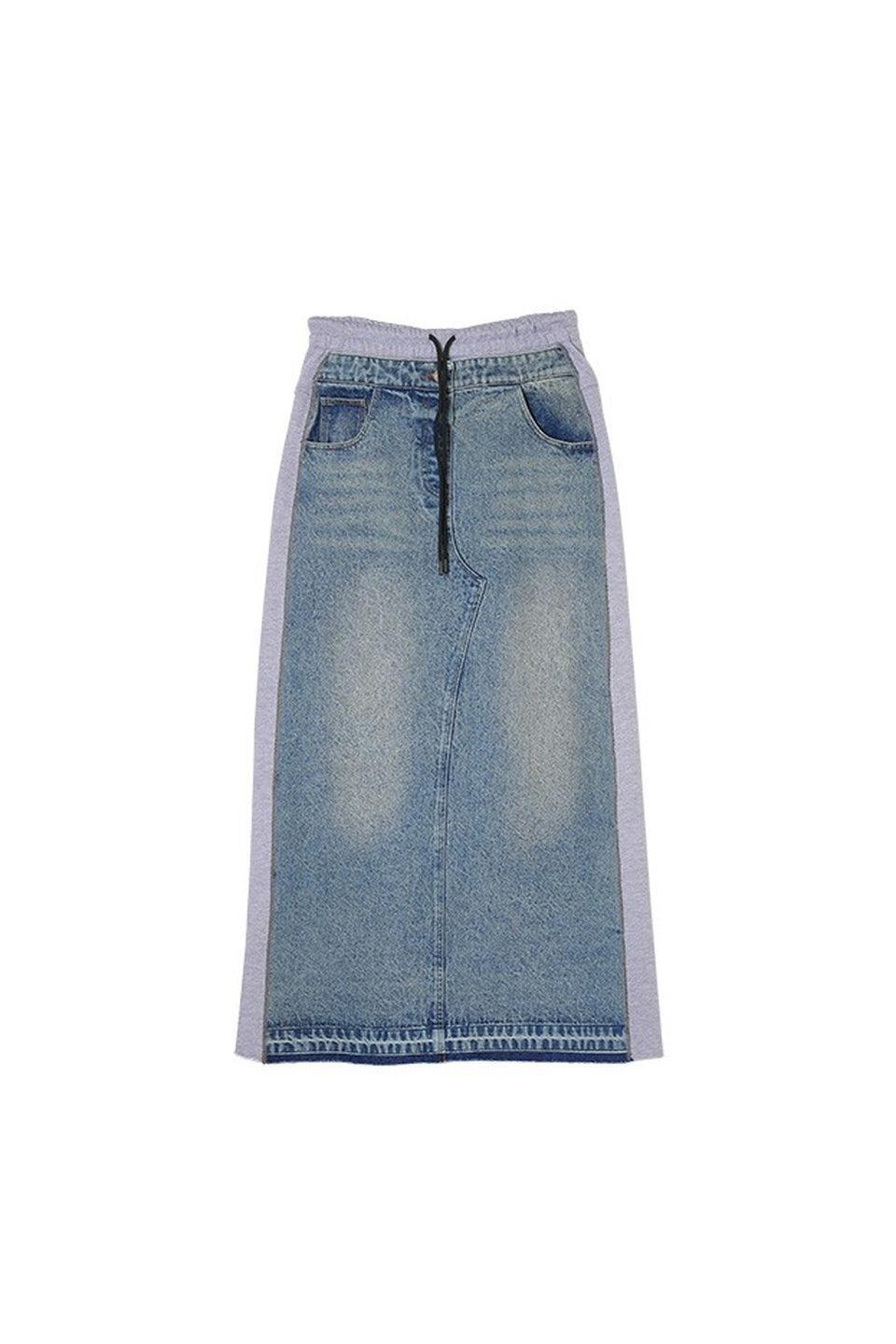 MICALLE MICALLE-Denim Docking Long Skirt-NOWALL