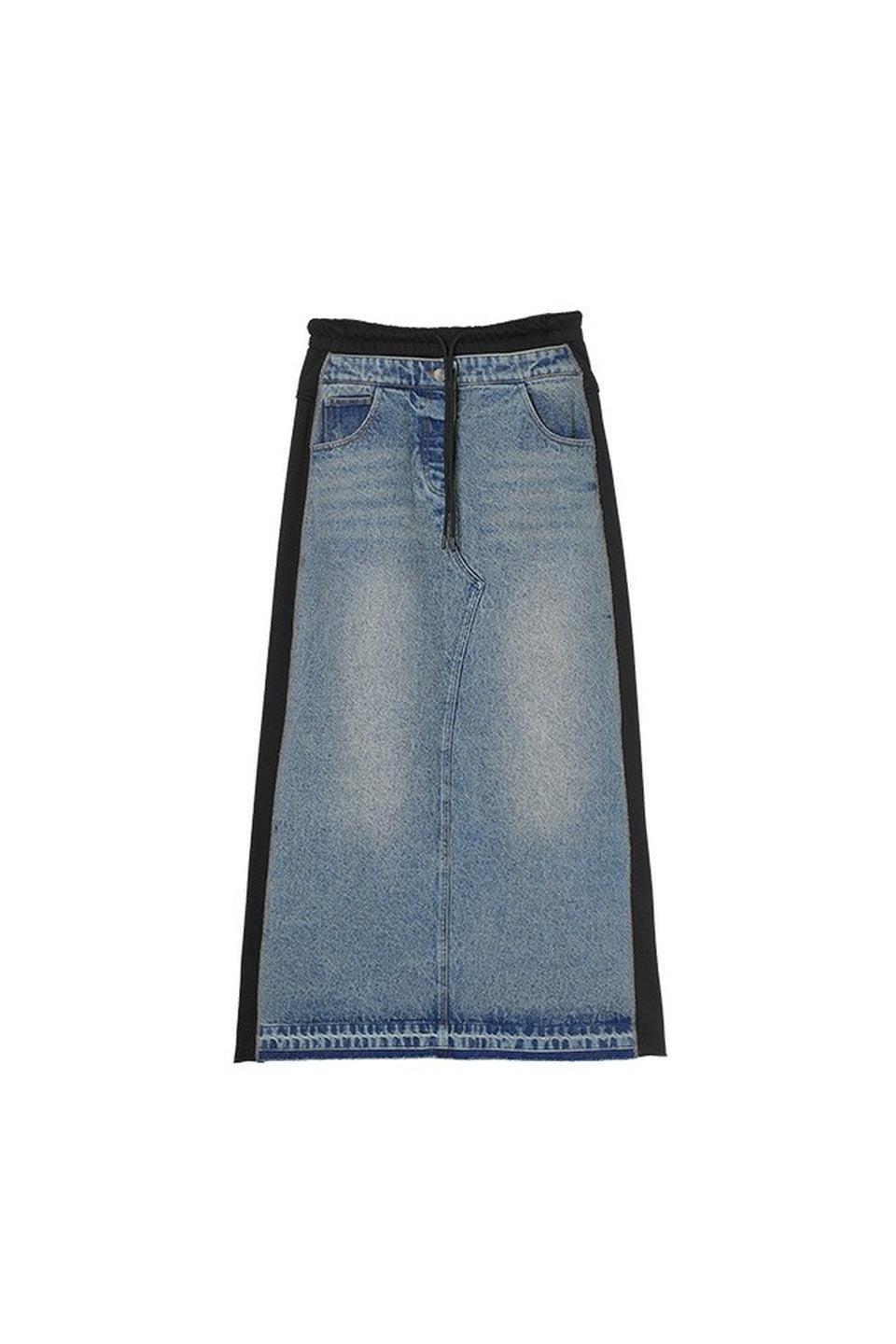 MICALLE MICALLE-Denim Docking Long Skirt-NOWALL